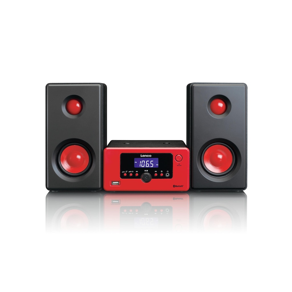 Lenco Microanlage »MC-020 Rot«, (Bluetooth FM-Tuner)