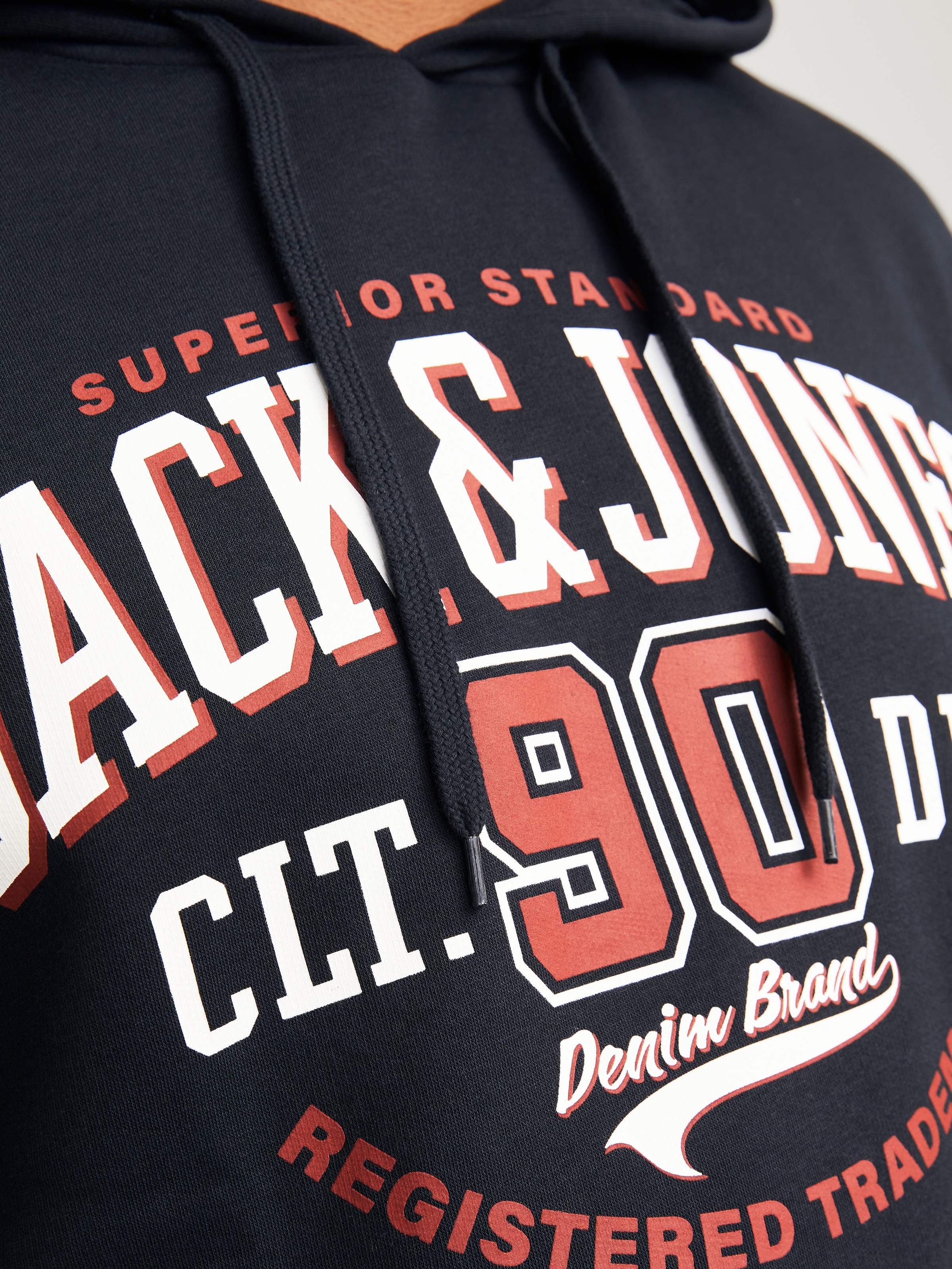 Jack & Jones PlusSize Hoodie »JJELOGO SWEAT HOOD 2 COL 24/25 NOOS PLS«, mit Logo Frontprint