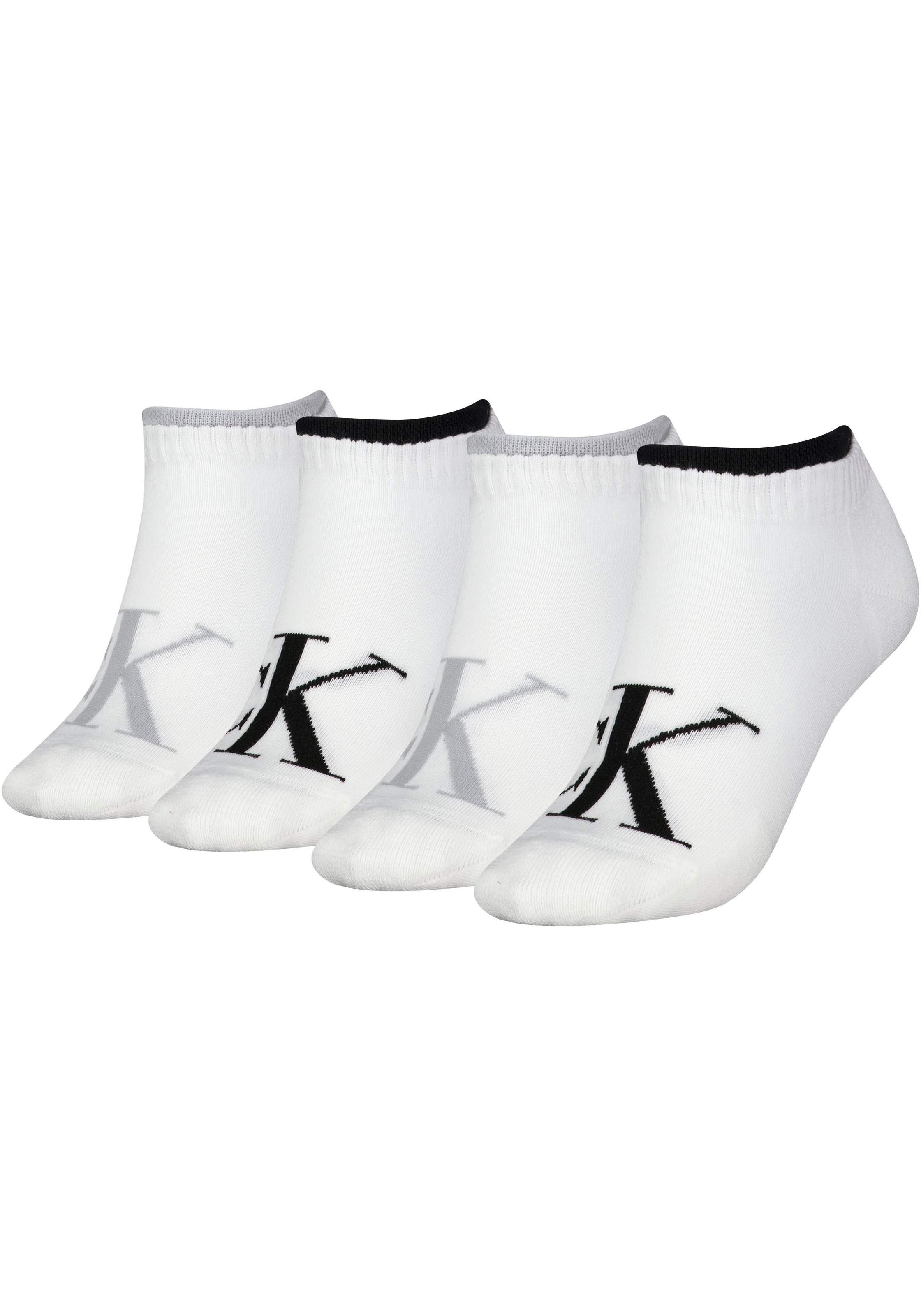Calvin Klein Jeans Sneakersocken »CKJ WOMEN SNEAKER 4P LOGO« Packung, 4 Paar tlg. mit Logostickerei