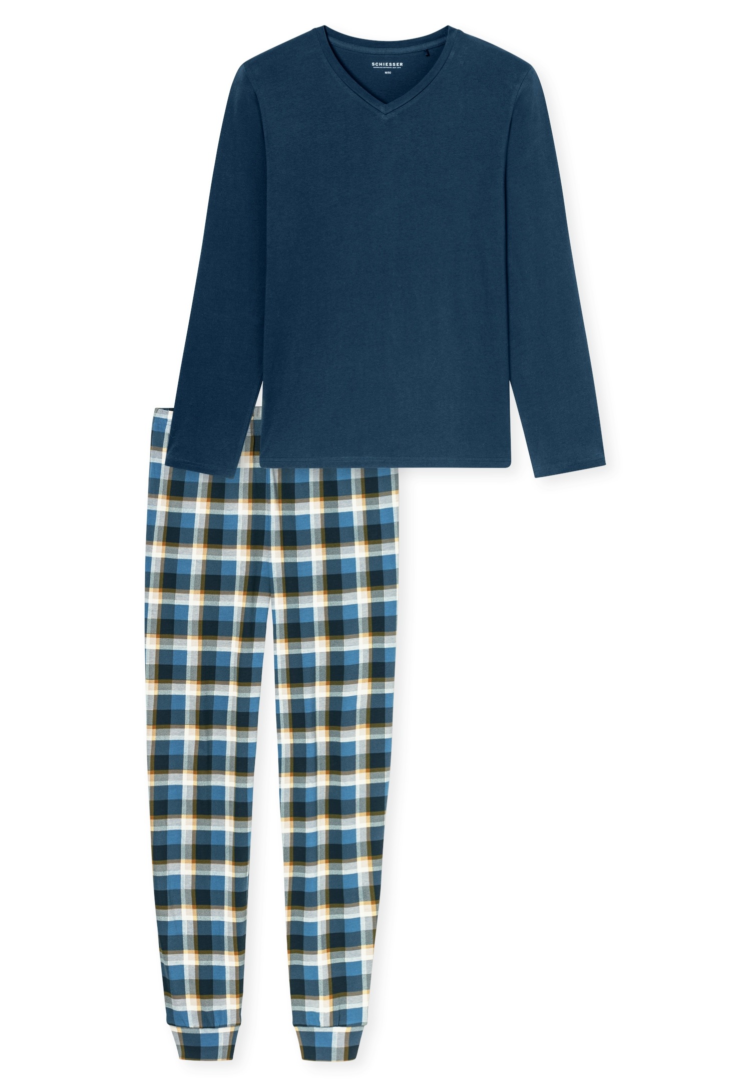 Schiesser Schlafanzug "Casual Essentials" 2 mit bequemen Bündchen