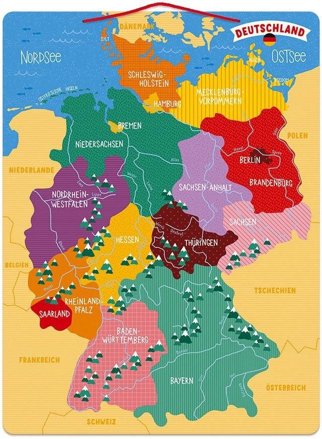 Janod Konturenpuzzle »Magnetische Landkarte Deutschland«