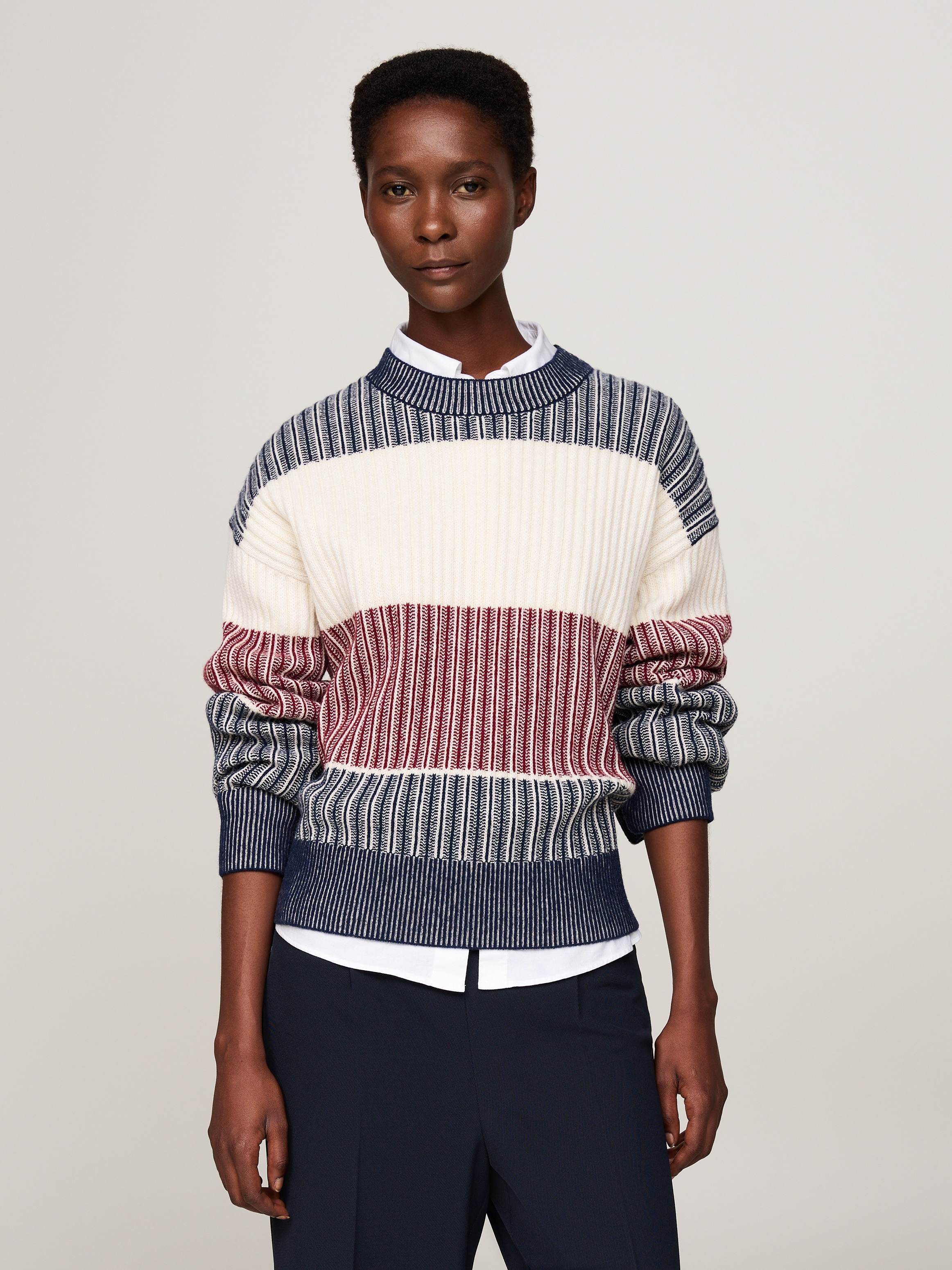 Strickpullover »GLOBAL STP ALL OVER SWEATER«, mit Tommy Hilfiger Global Stripe