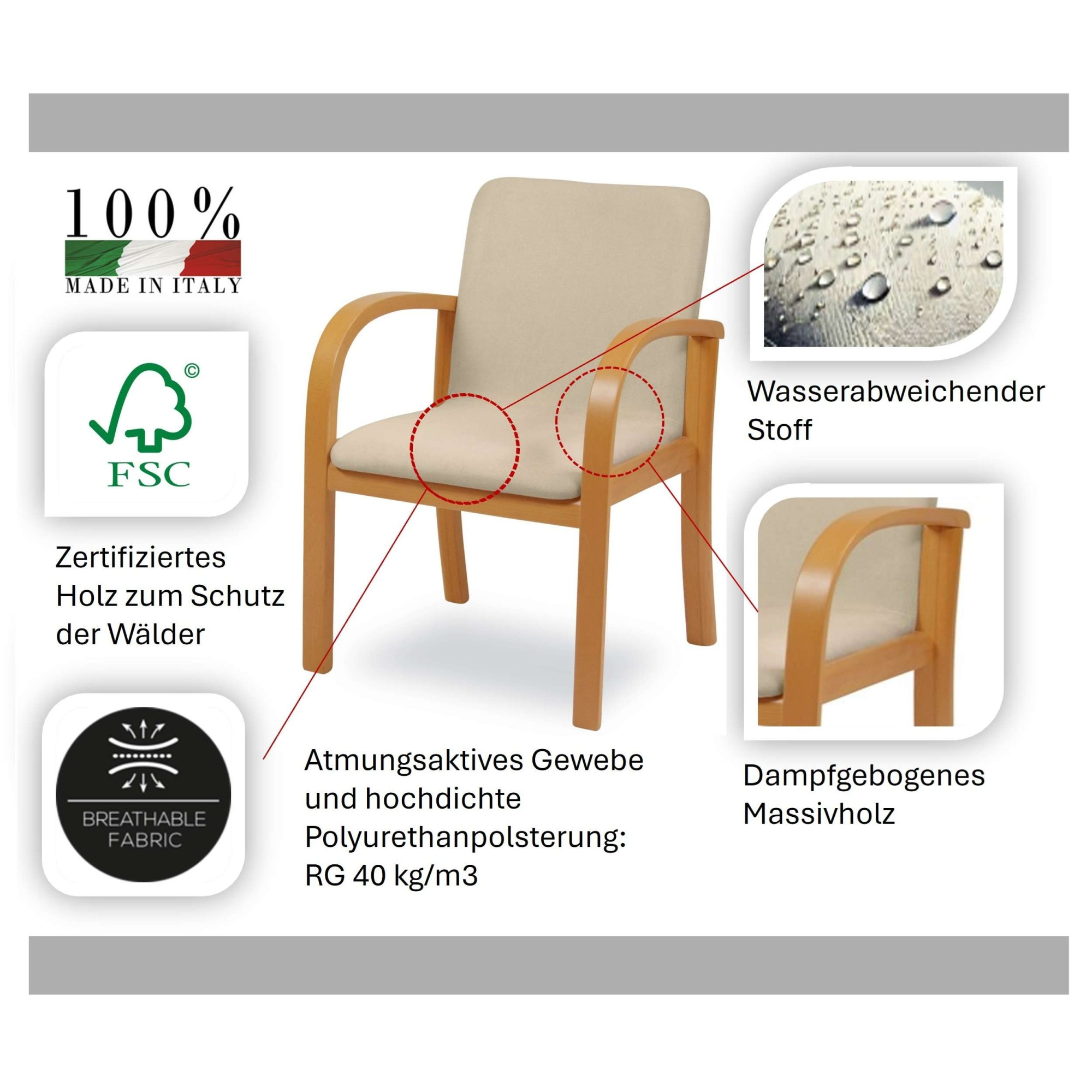 Home affaire Esszimmersessel »LINA707«, (1 St.), Extra-confort, Fleckenabweisendes Gewebe, Massivholz