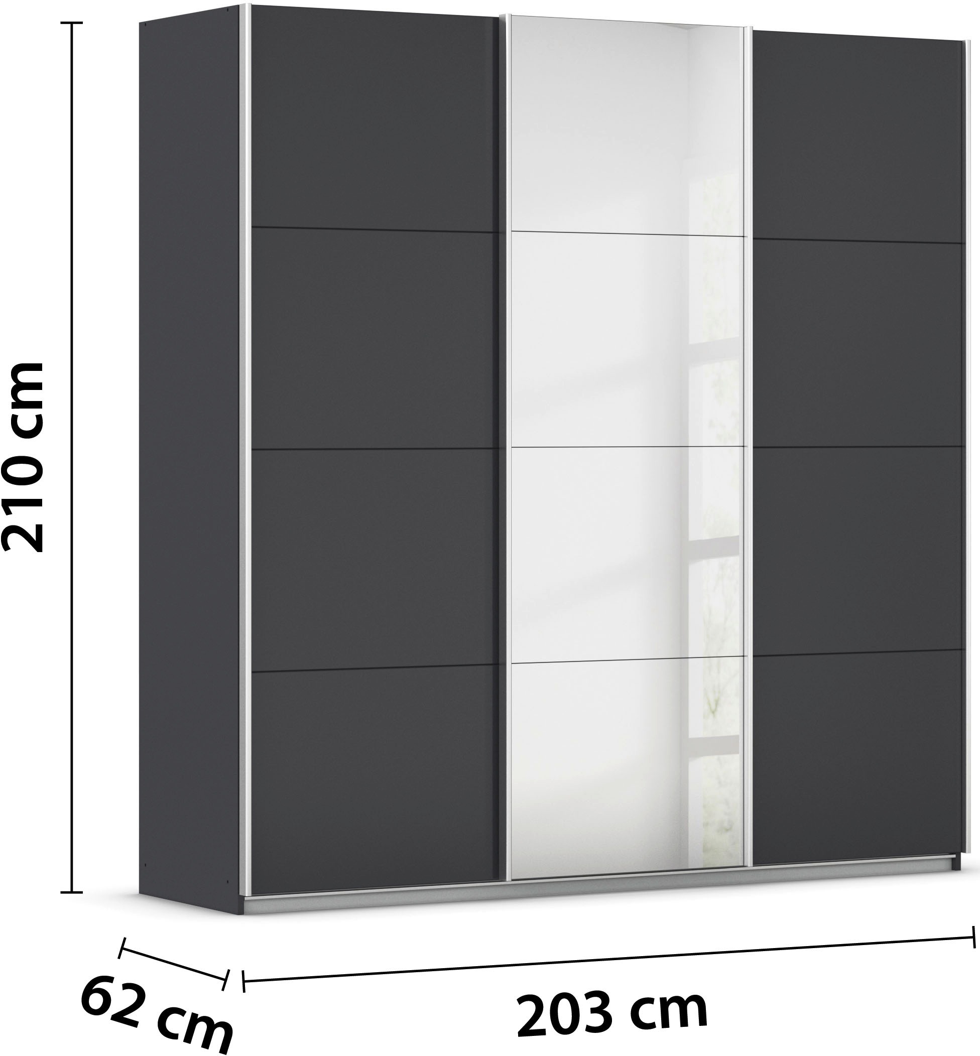 rauch Schwebetürenschrank »Kleiderschrank Schrank Garderobe Wäscheschrank TOMA«, inkl. Regaleinsatz sowie zusätzlichen Einlegeböden MADE IN GERMANY