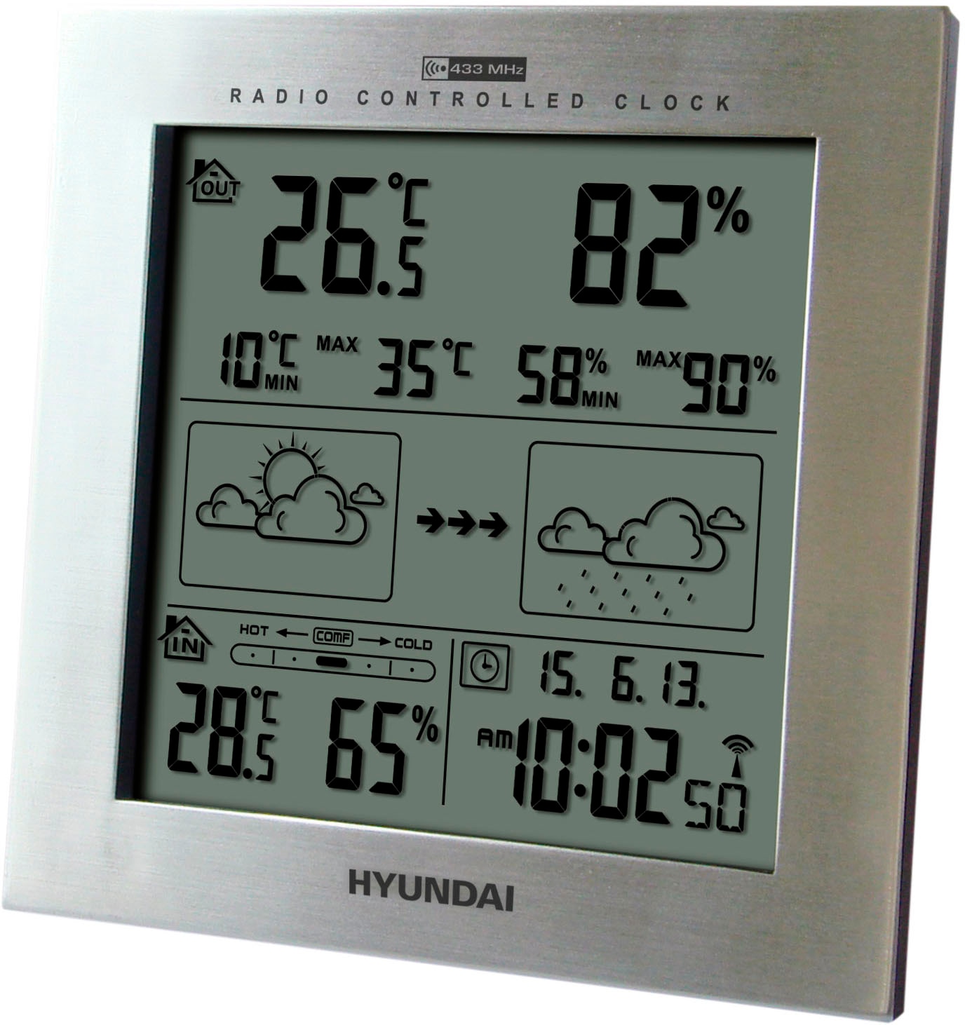 Hyundai Wetterstation »Hyundai WS2244W«, (mit Aussensensor)