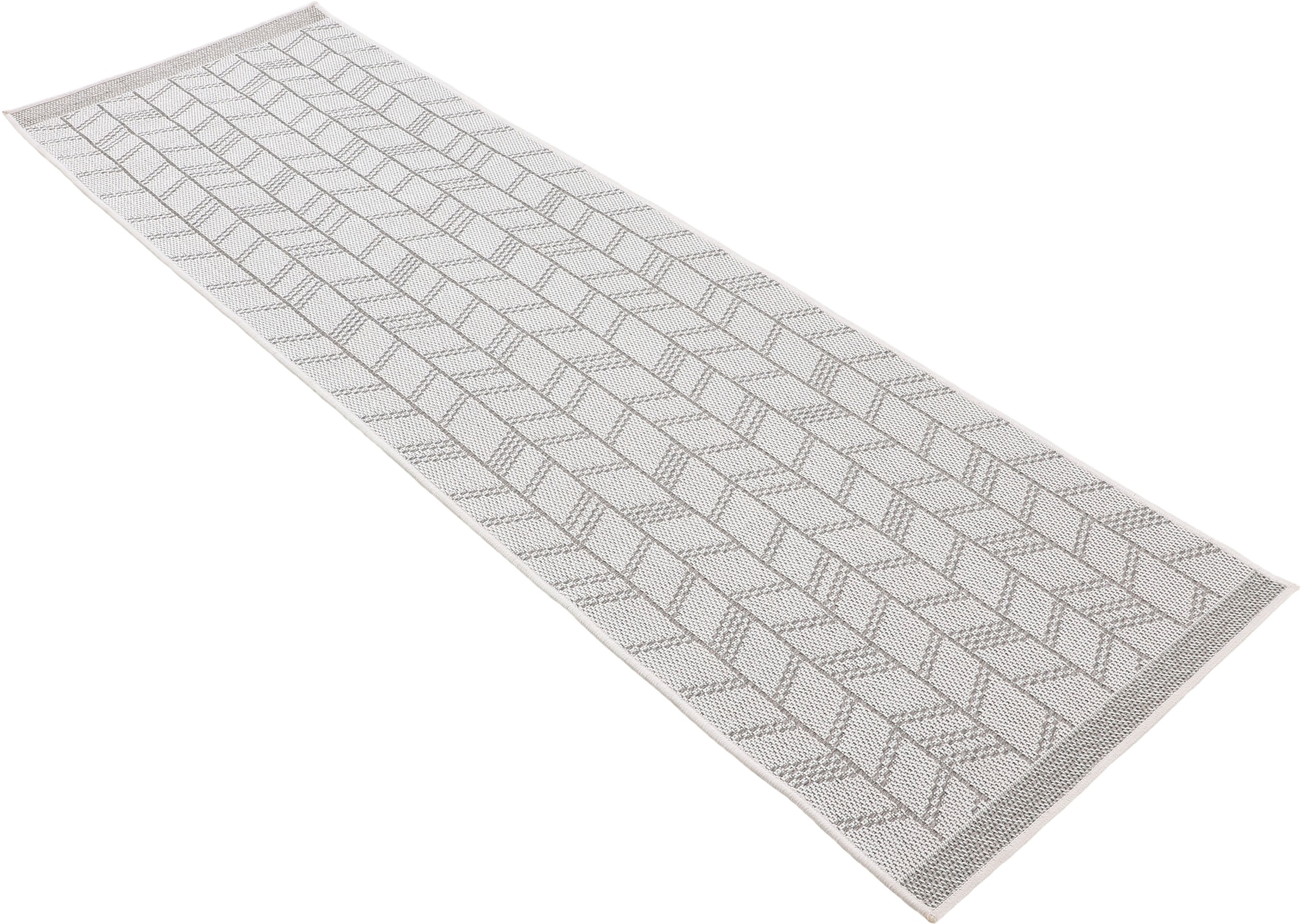carpetfine Läufer »Boho 102«, rechteckig, 4 mm Höhe, robustes Flachgewebe, Sisal Optik, UV-beständig, Aussenbereich