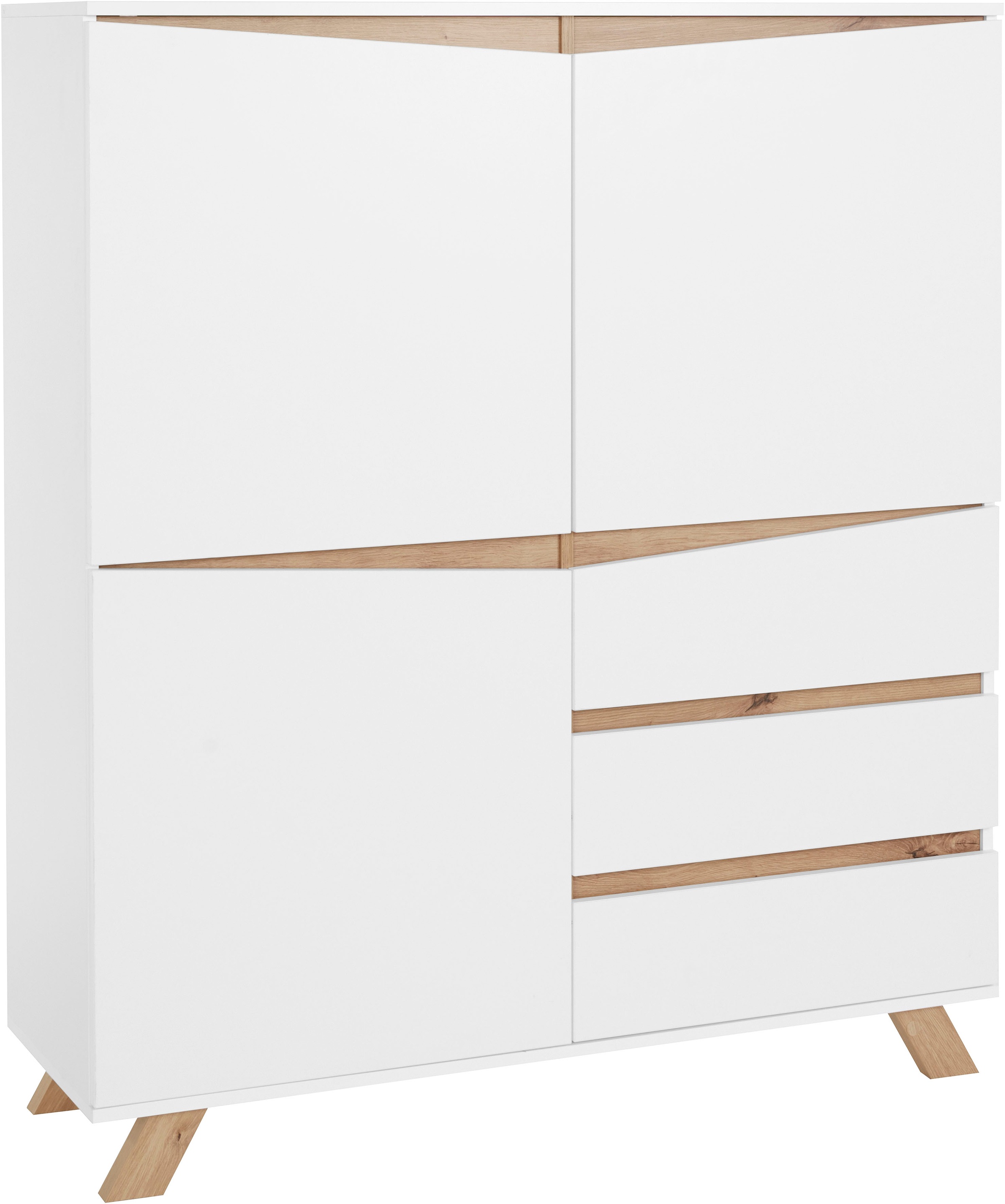 Homexperts Highboard »Vicky«, Breite 120 cm, Höhe 142 cm, in matt weiss