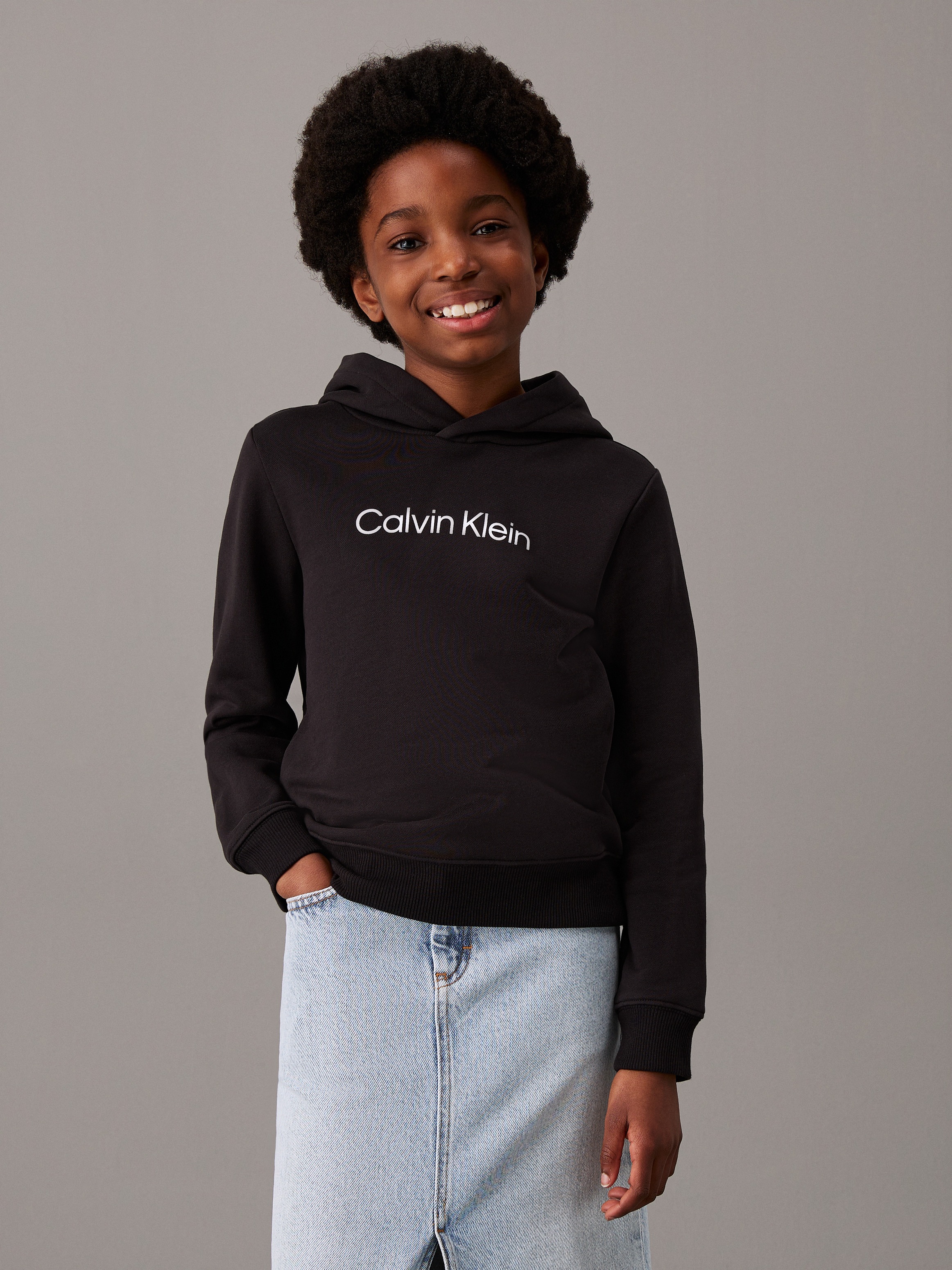 Calvin Klein Jeans Kapuzensweatshirt »Inst. Logo Reg. Terry Hoodie«, für Kinder bis 16 Jahre und mit Logoschriftzug