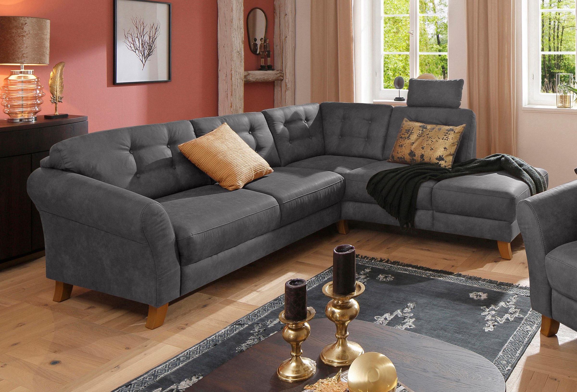 GOODproduct Ecksofa "Trondheim L-Form" mit Federkern