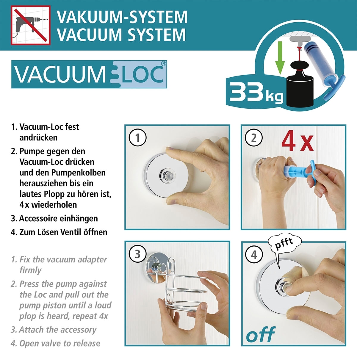 WENKO Duschregal »Vacuum-Loc«, 2 Etagen