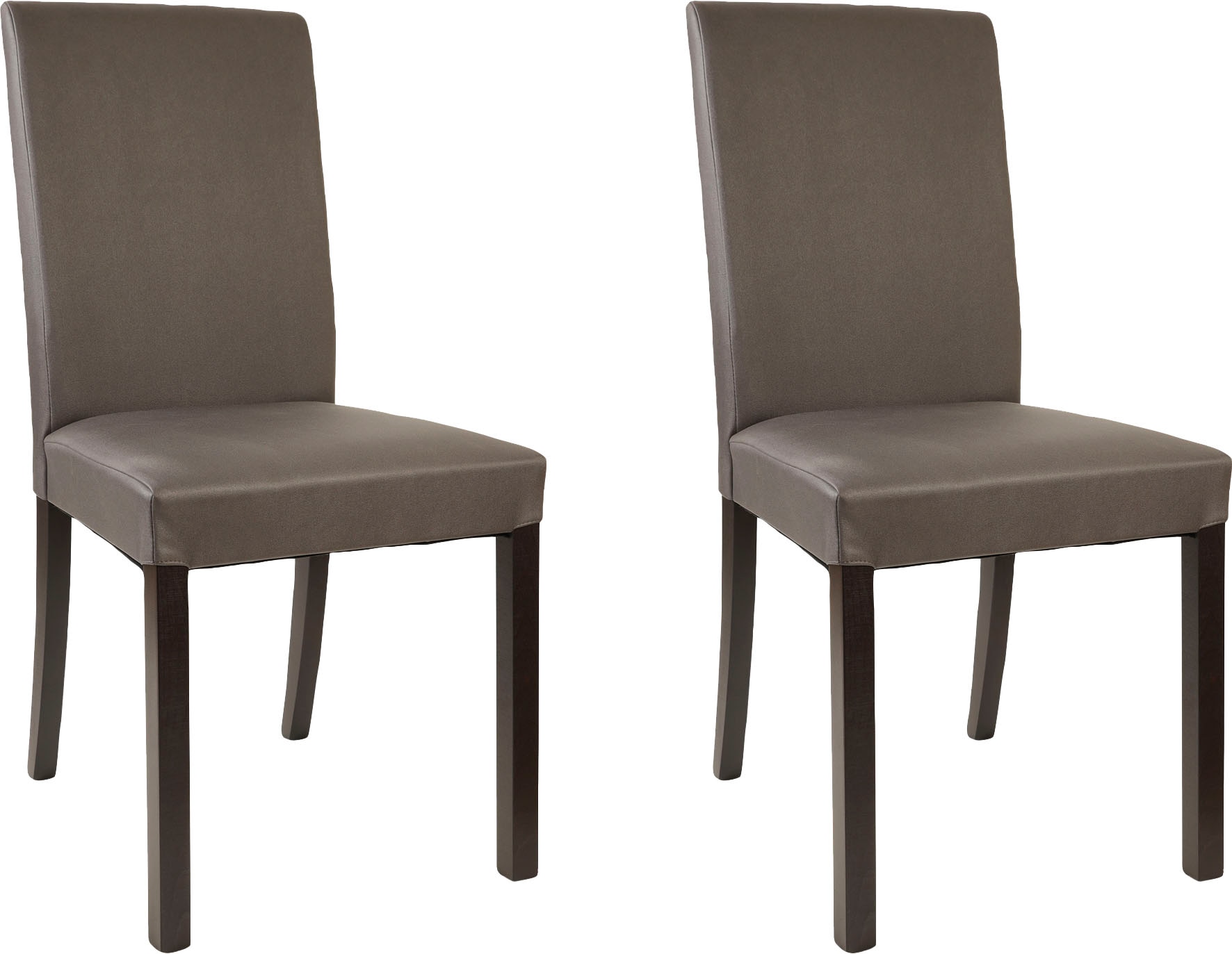 Home affaire 4-Fussstuhl »Nina«, (Set), 2 St., Microfaser, strapazierfähige Microfaser, Gestell Buche natur oder wenge lackiert