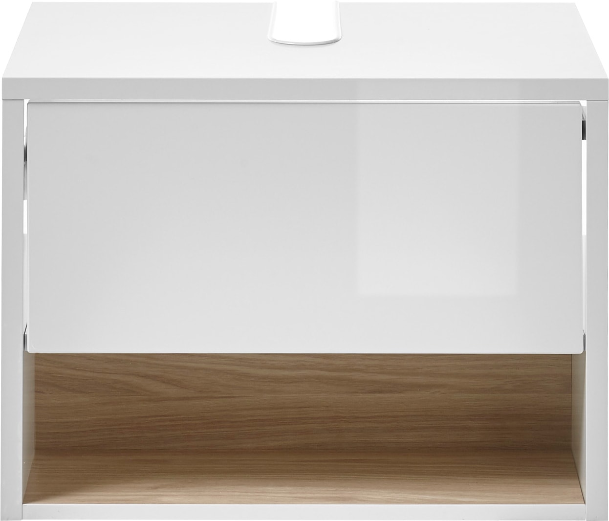 Places of Style Badmöbel-Set »Studio Line, Bad im modernen Design, 2-teiliges Badezimmer«, (2 St.), Unterschrank und Spiegel, in zwei Farben verfügbar, viel Stauraum