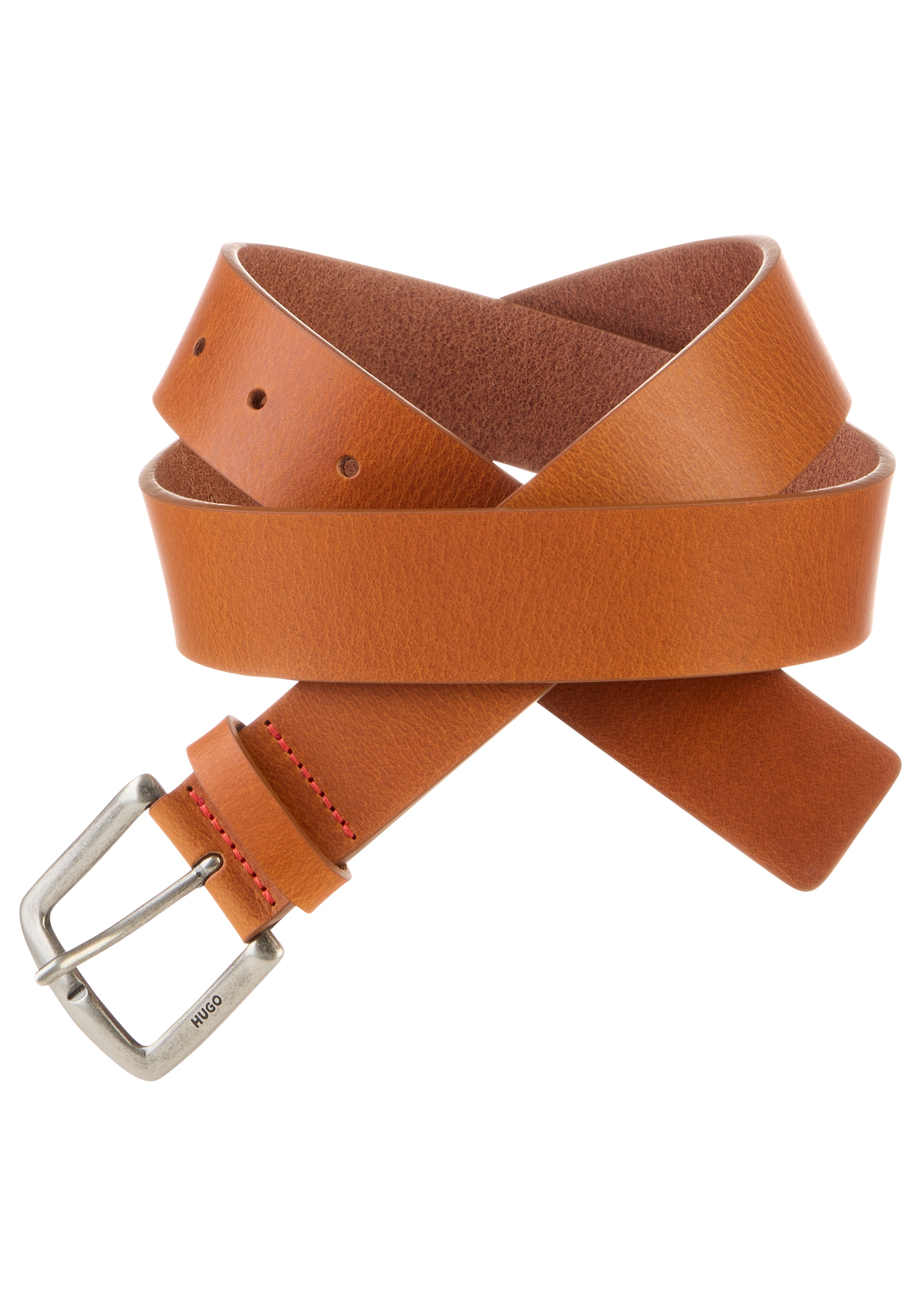 HUGO Ledergürtel "Gordy Sz35" mit Logoprägung an der Schliesse