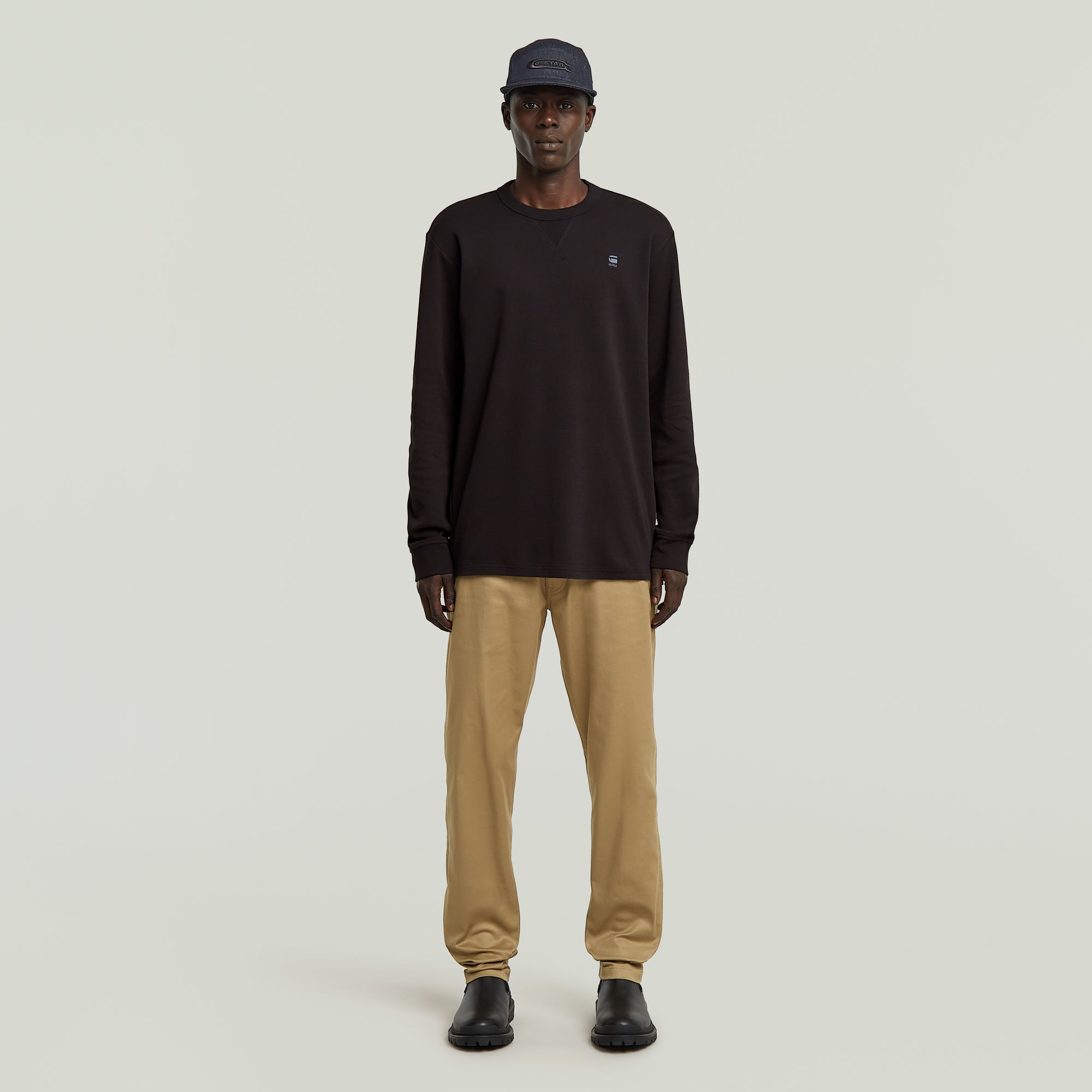 G-STAR Longsleeve »Nifous R«, mit geripptem Einsatz vorne