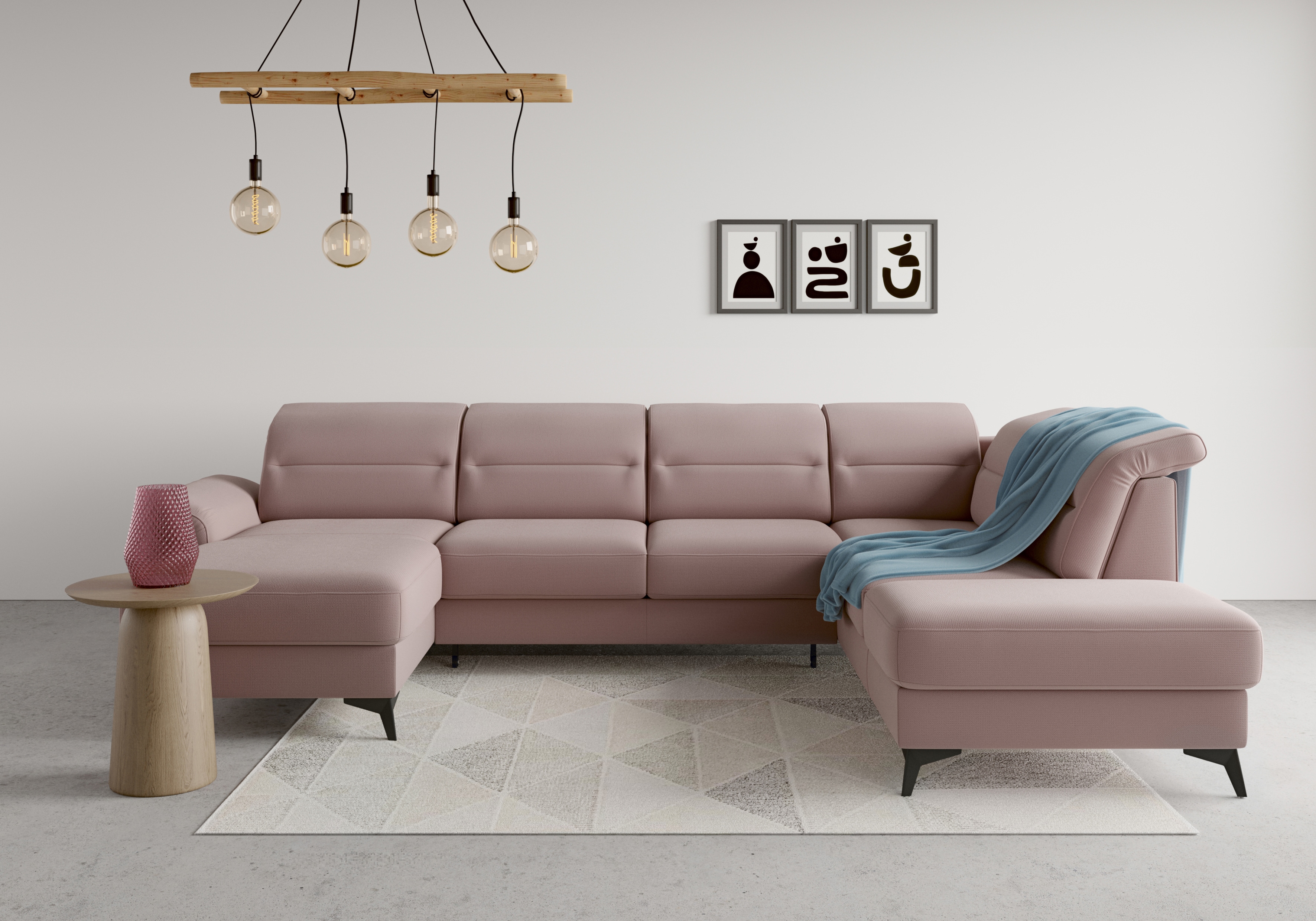 sit&more Wohnlandschaft "Sinatra U-Form" optional mit Kopfteilverstellung und Armteilfunktion, Metallfüsse