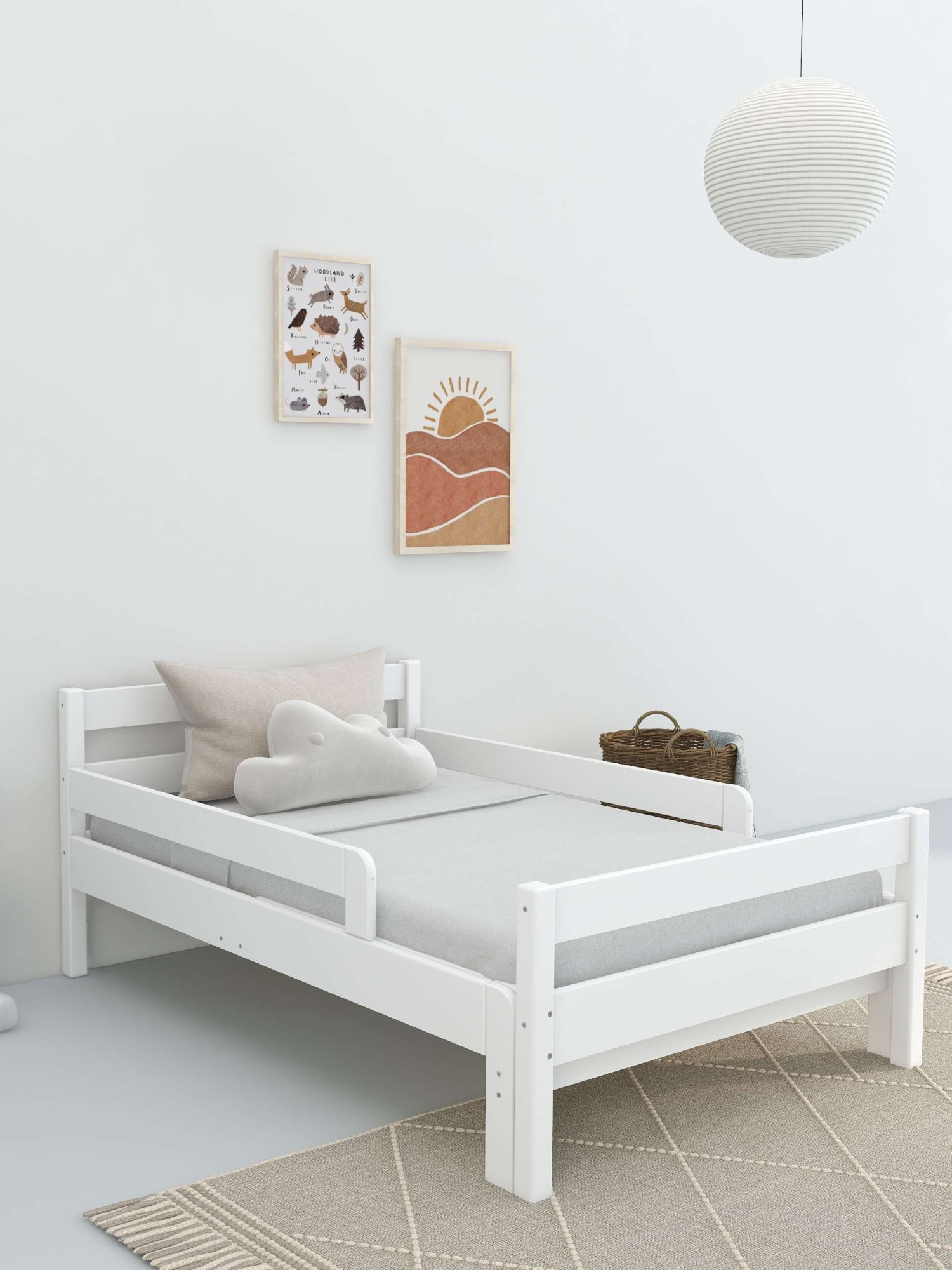 Home affaire Kinderbett »Wenke, ausziehbar von 140 bis 200 cm, FSC®« 90cm Breite, 140-200cm Liegefläche, massive Kiefer, mit Lattenrost, zeitlose Optik, Rausfallschutz