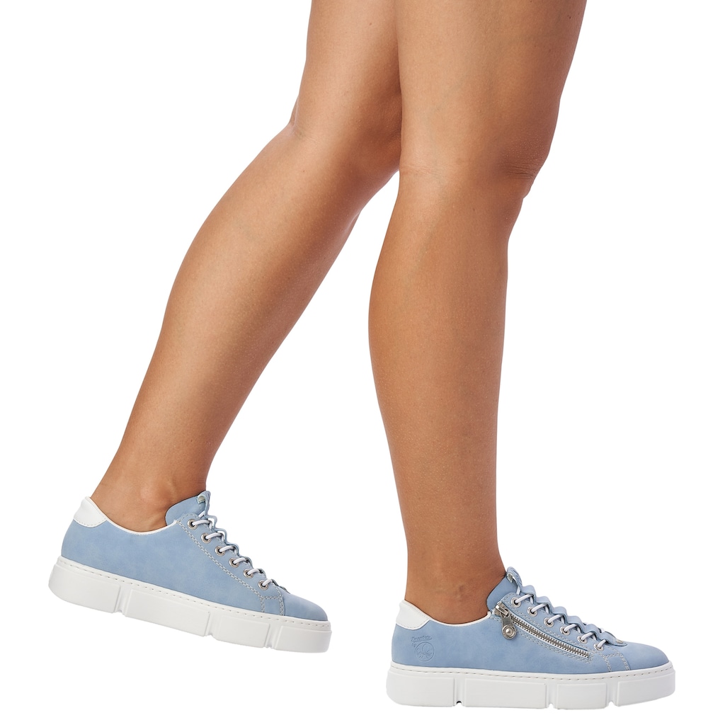 Rieker Slip-On Sneaker, mit Reissverschluss aussen, Freizeitschuh, Halbschuh, Schlupfschuh
