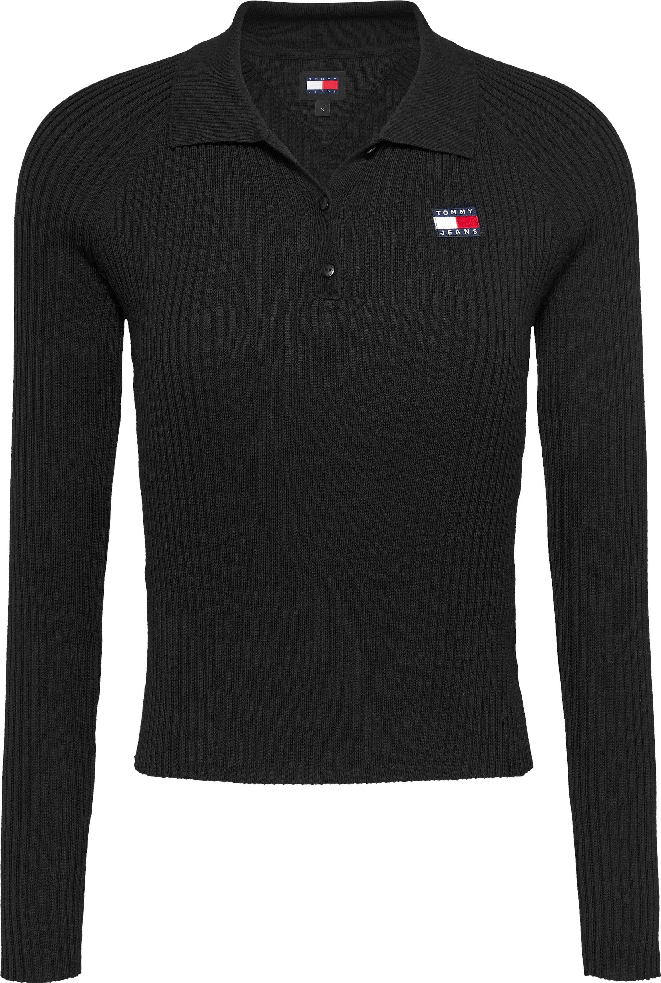 Tommy Jeans Strickpullover »TJW COLLAR BADGE RIB SWEATER«, mit Logo-Badge, Rippenoptik