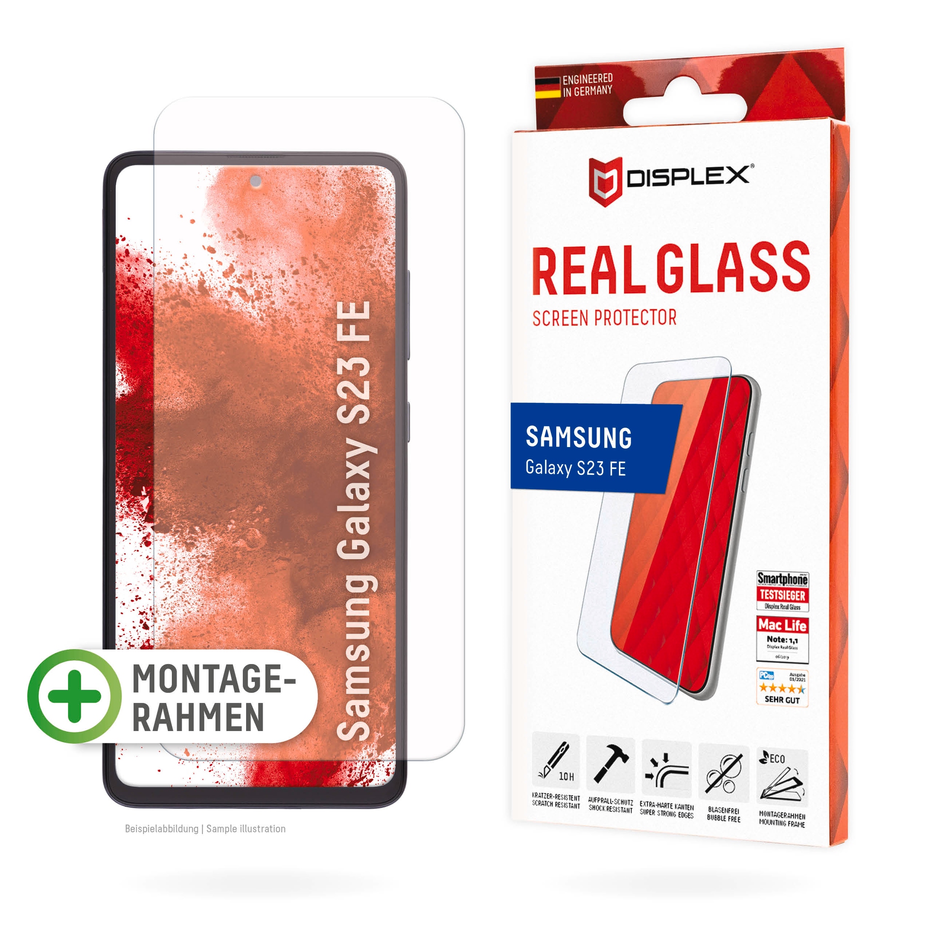 Displex Displayschutzglas »Real Glass«, für Samsung Galaxy S23 FE, Schutzglas
