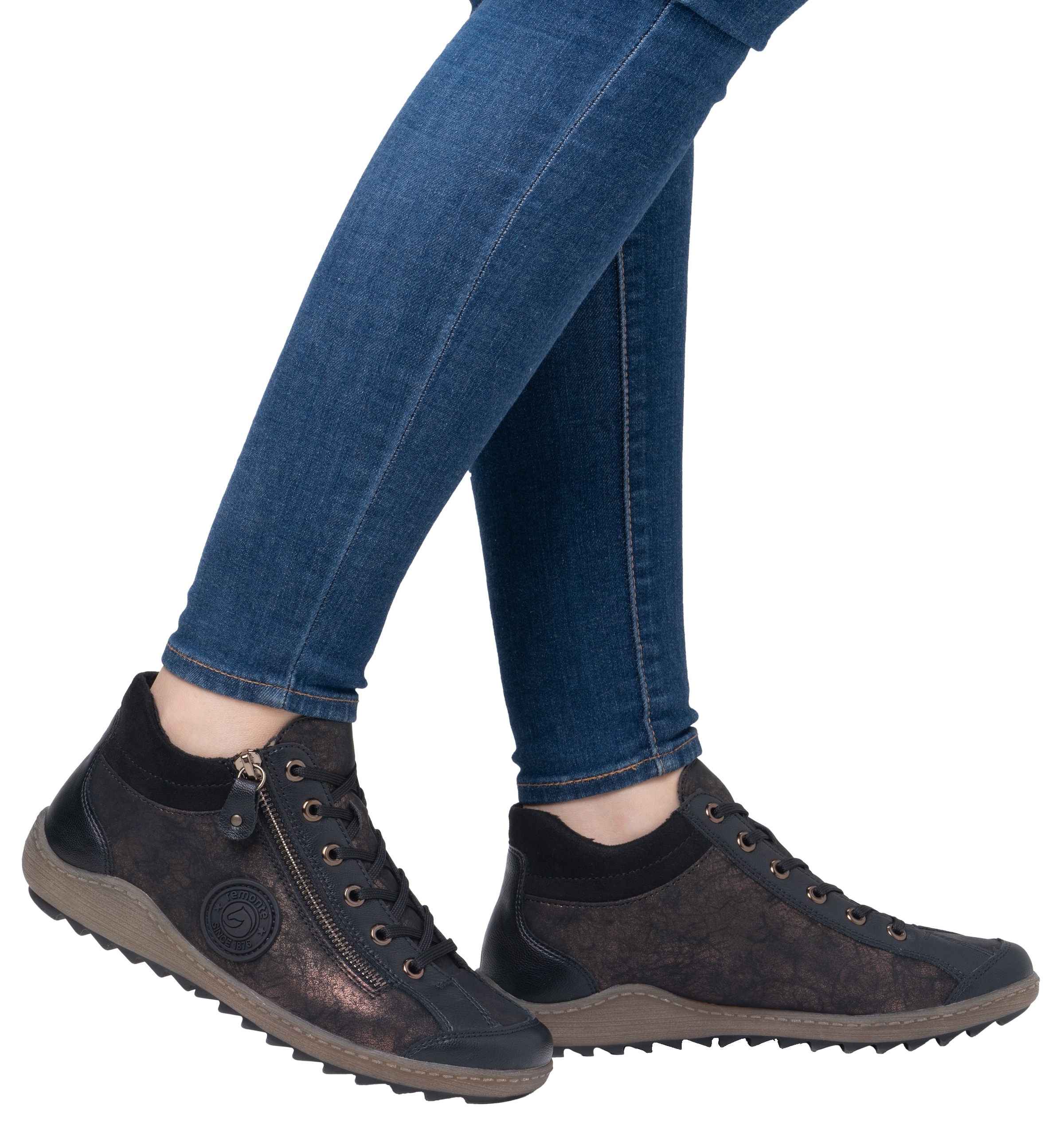Remonte Schnürboots, Flats, Komfortschuh, Boots mit seitlichem Reissverschluss