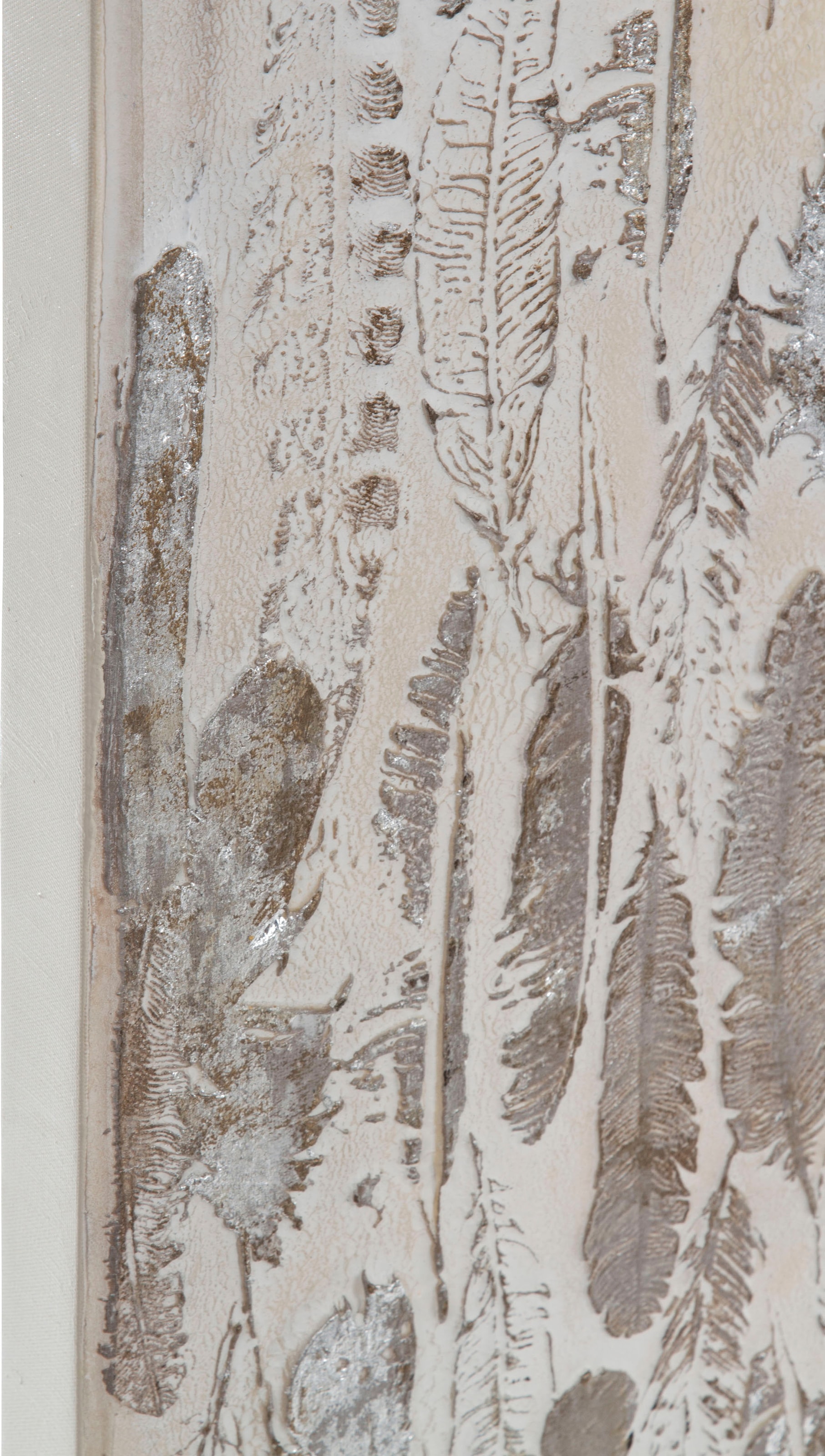 100x50 Myflair Jelmoli-Versand Leinwand, Accessoires bestellen & Motiv cm, »Gemälde Bild Wohnzimmer auf Madie, Federn, Ölbild online silberfarben«, Möbel |