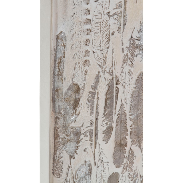 Myflair »Gemälde Bild Ölbild | Wohnzimmer online Madie, Motiv Accessoires auf Jelmoli-Versand Federn, bestellen 100x50 silberfarben«, Möbel cm, Leinwand, &