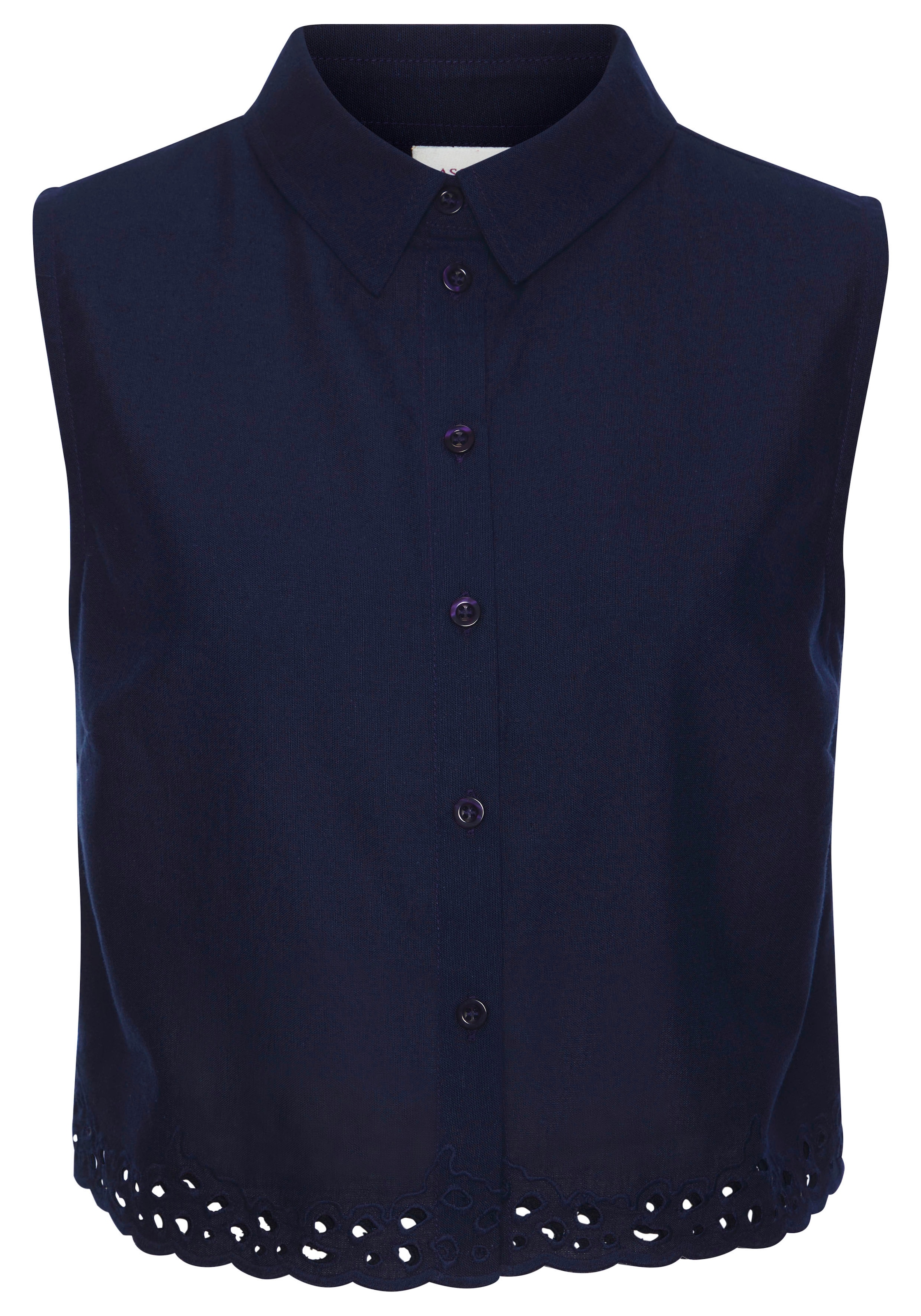 LASCANA Blusentop, mit Häkelapplikation, Leinenbluse, Sommertop, casual