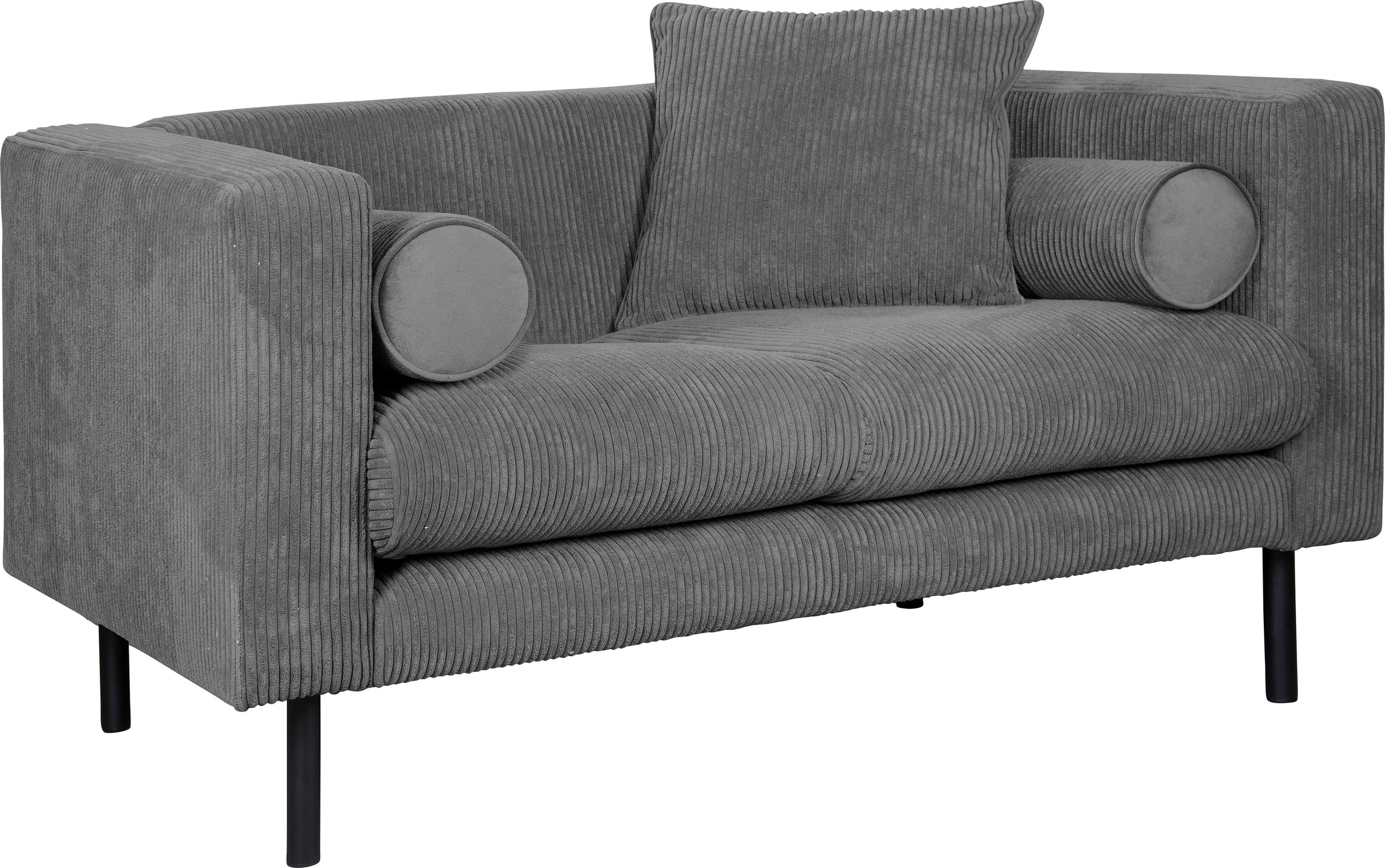 Home affaire 2-Sitzer »Lillibeth Designsofa mit Wellenunterfederung, Masse B/T/H: 155/74/83 cm«, Zierkissen als Wendekissen, in Samtoptik oder Cord