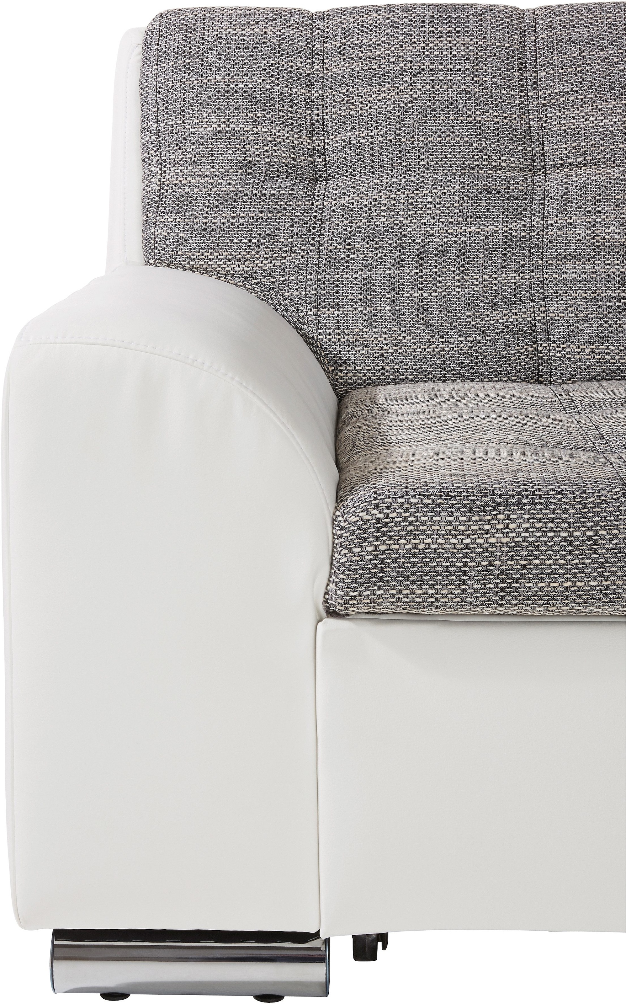 DOMO collection Ecksofa »Treviso viele Bezüge, auch in Cord, L-Form, B/T/H: 267/80/83 cm«, wahlweise mit Bettfunktion, incl. Zierkissen, hochwertige Steppung