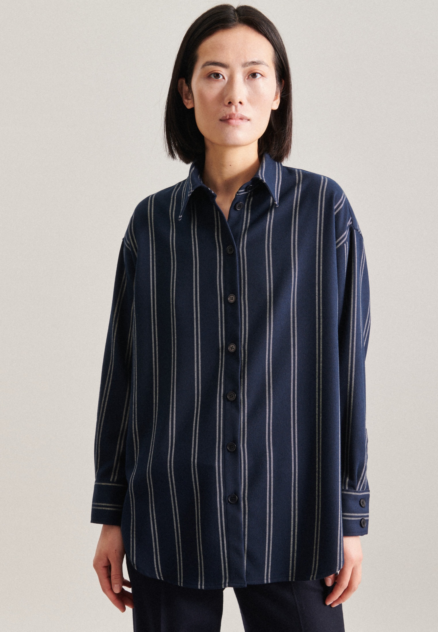 seidensticker Longbluse »Schwarze Rose«, Langarm Kragen Streifen kaufen