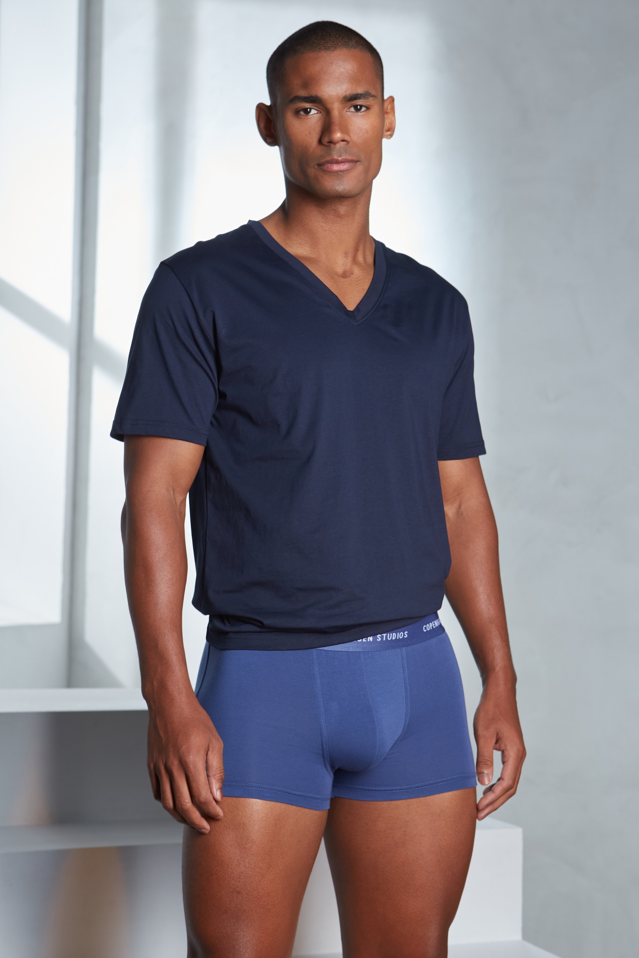 Copenhagen Studios Boxer »Boxershorts für Herren«, (3 St.), mit farbigem Logo-Bund