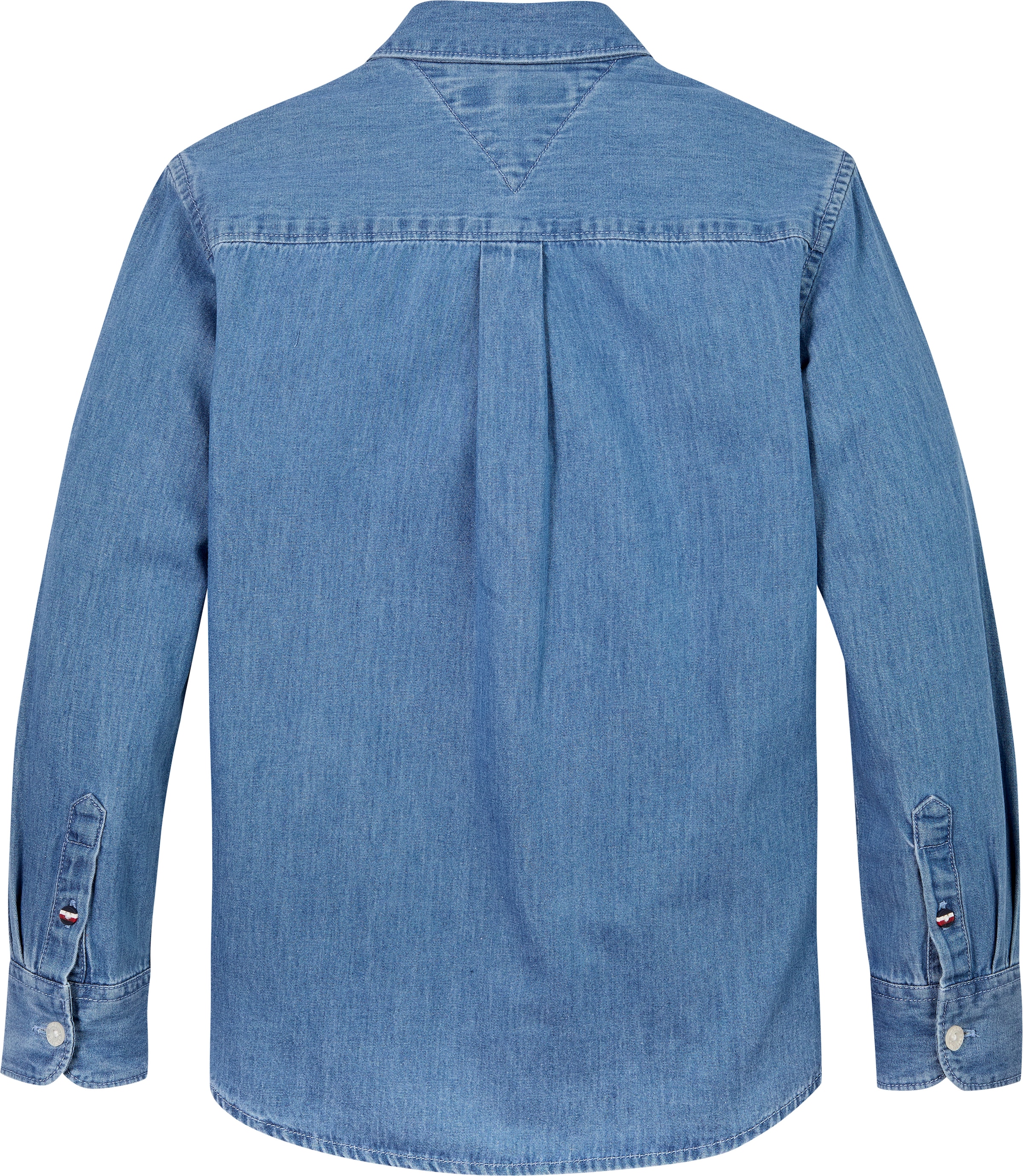 Tommy Hilfiger Langarmhemd »DENIM CHAMBRAY SHIRT LS«, in blauer Waschung, mit Logostickerei