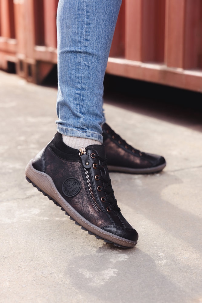 Remonte Schnürboots, Flats, Komfortschuh, Boots mit seitlichem Reissverschluss