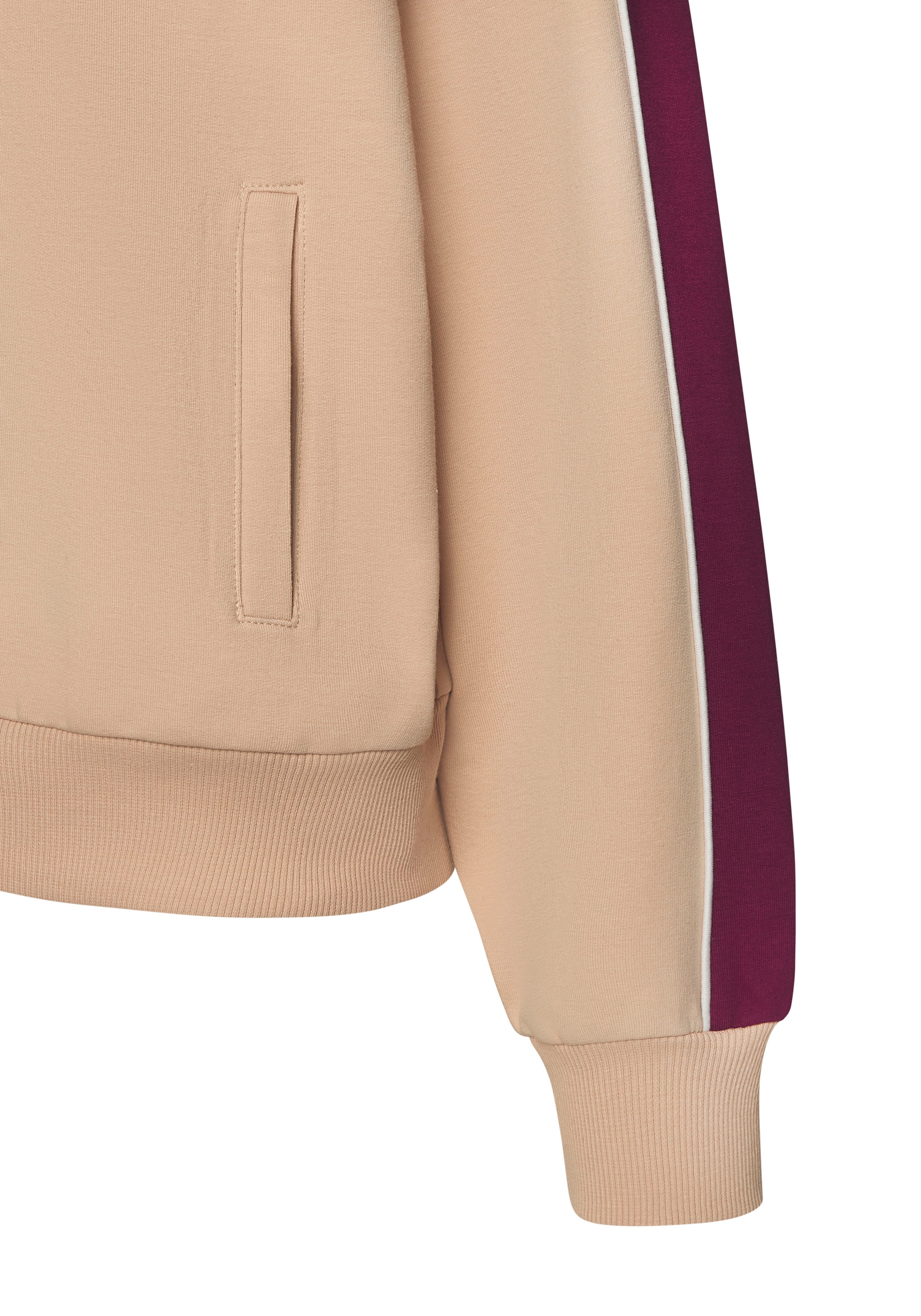 s.Oliver Sweatjacke, mit Reissverschluss und Kontrast Einsätzen, Loungewear