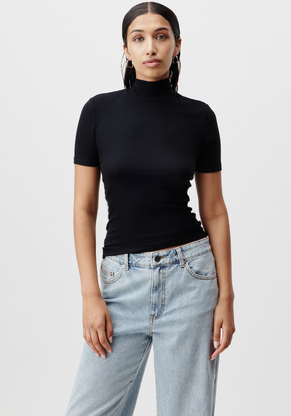 LeGer T-Shirt »Larina, LeGer by Lena Gercke« figurbetont, Stehkragen