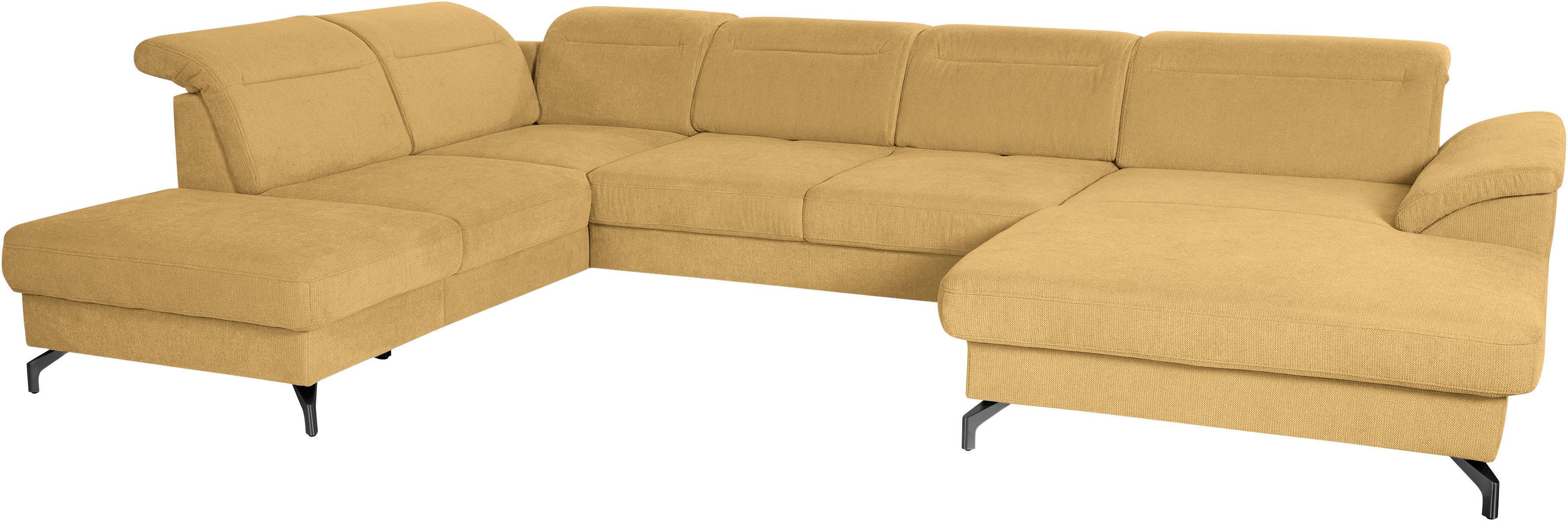 sit&more Wohnlandschaft "Percy U-Form" 12 cm Fusshöhe, Sitztiefenverstellung, wahlweise in 2 Fussfarben