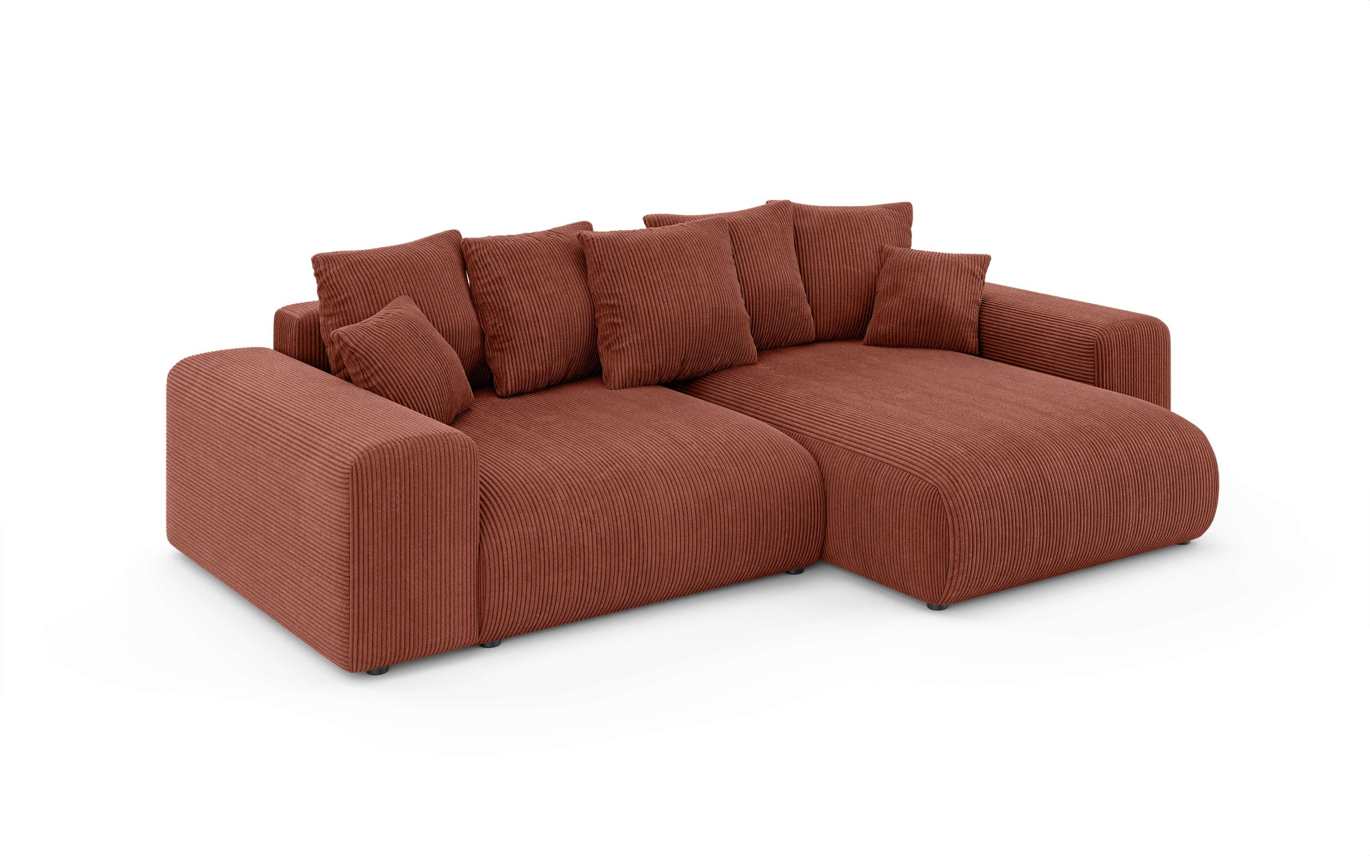 Home affaire Ecksofa »LAKESIDE mit Bettfunktion und Bettkasten, B/T/H 257/166/84 cm«, L-Form, Recamiere beidseitig montierbar, mit Wellenunterfederung