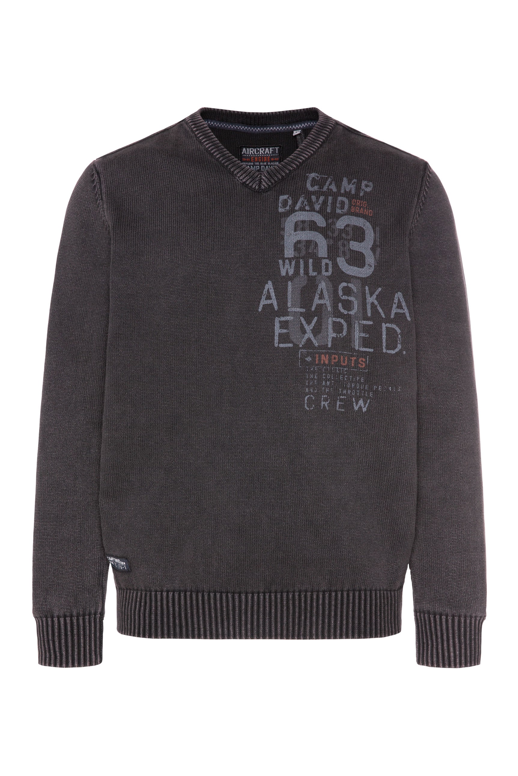 CAMP DAVID Strickpullover, mit Logoprints vorne und hinten