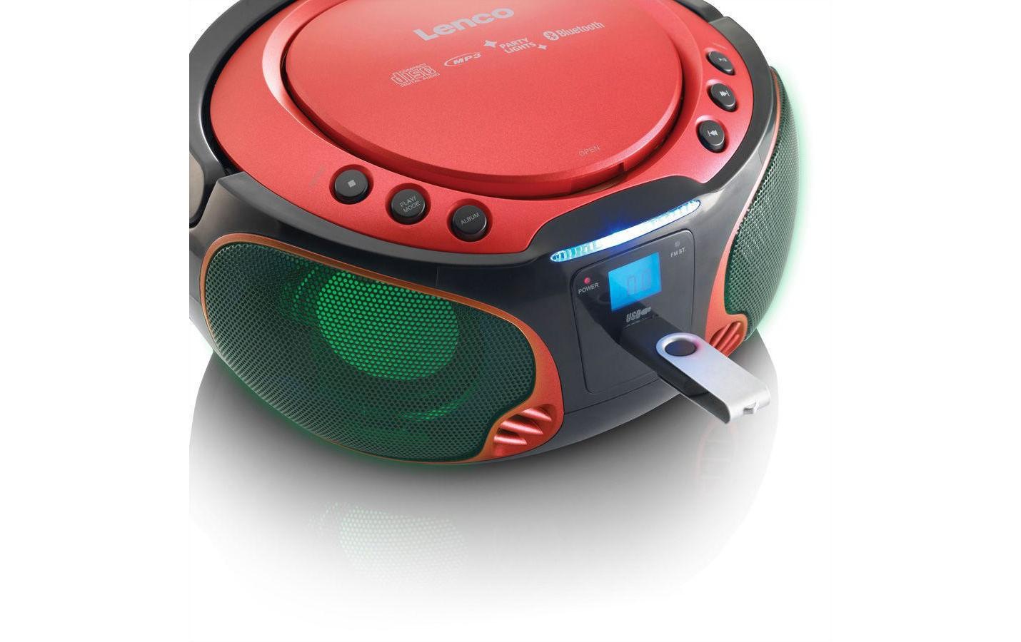 Lenco Radio »Portable Radio/CD-Player SCD-550 Rot«, (CD-Bluetooth FM-Tuner)