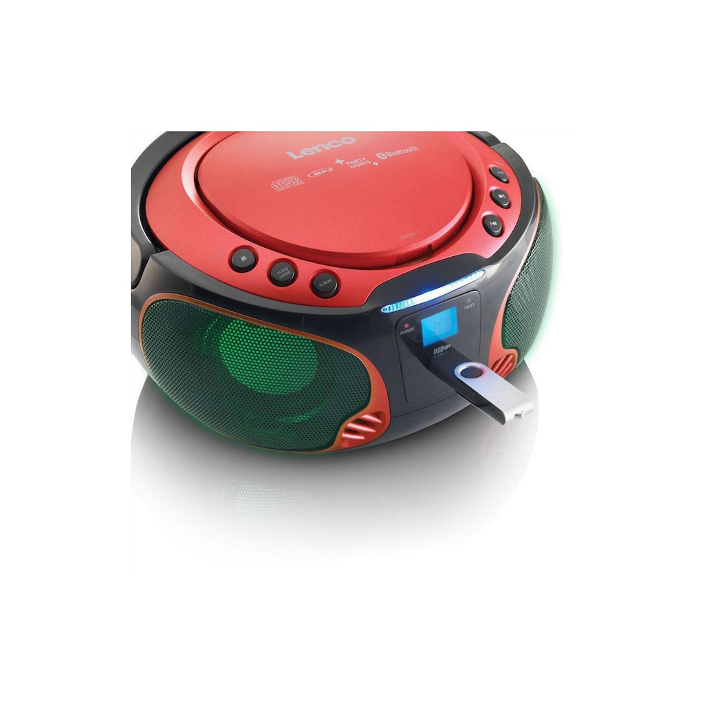 Lenco Radio »Portable Radio/CD-Player SCD-550 Rot«, (CD-Bluetooth FM-Tuner)