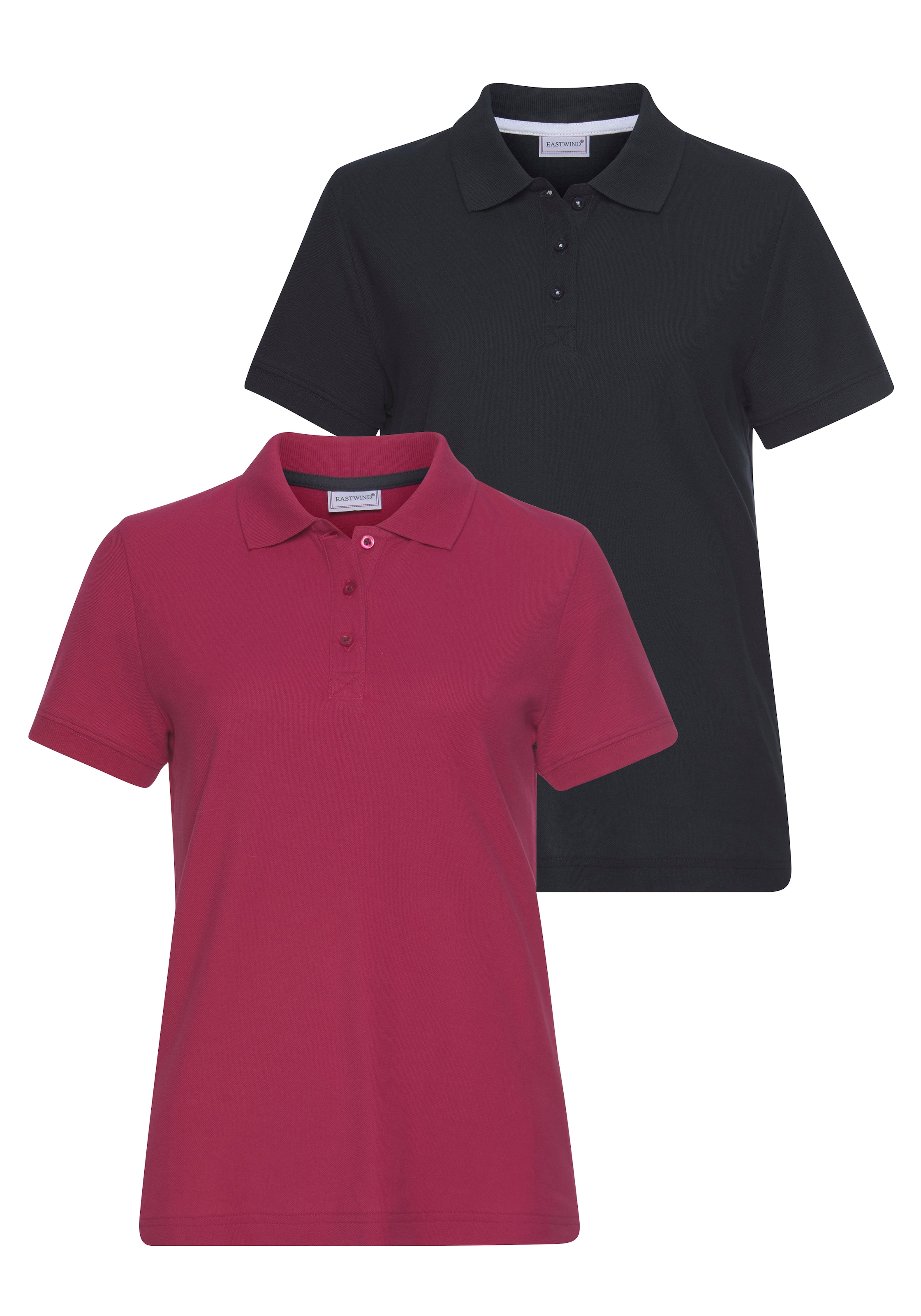 Eastwind Poloshirt Packung, 2er-Pack, 2 Stk. figurumspielende Passform, Polokragen, Basic-Stil