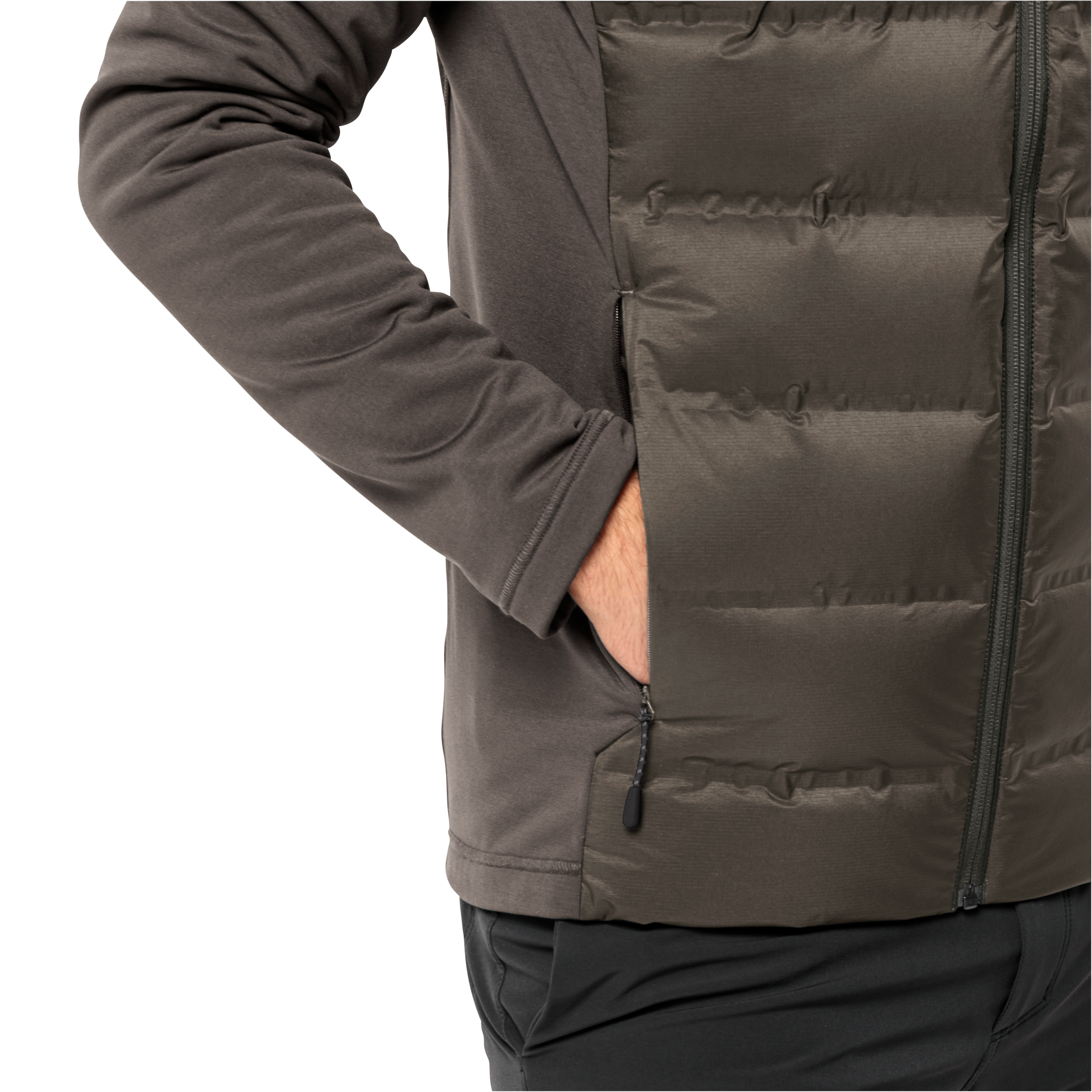 Jack Wolfskin Fleecejacke »TASMAN DOWN HYBRID M«, mit Kapuze, wärmende Hybrid-Kapuzenjacke für jeden Trail