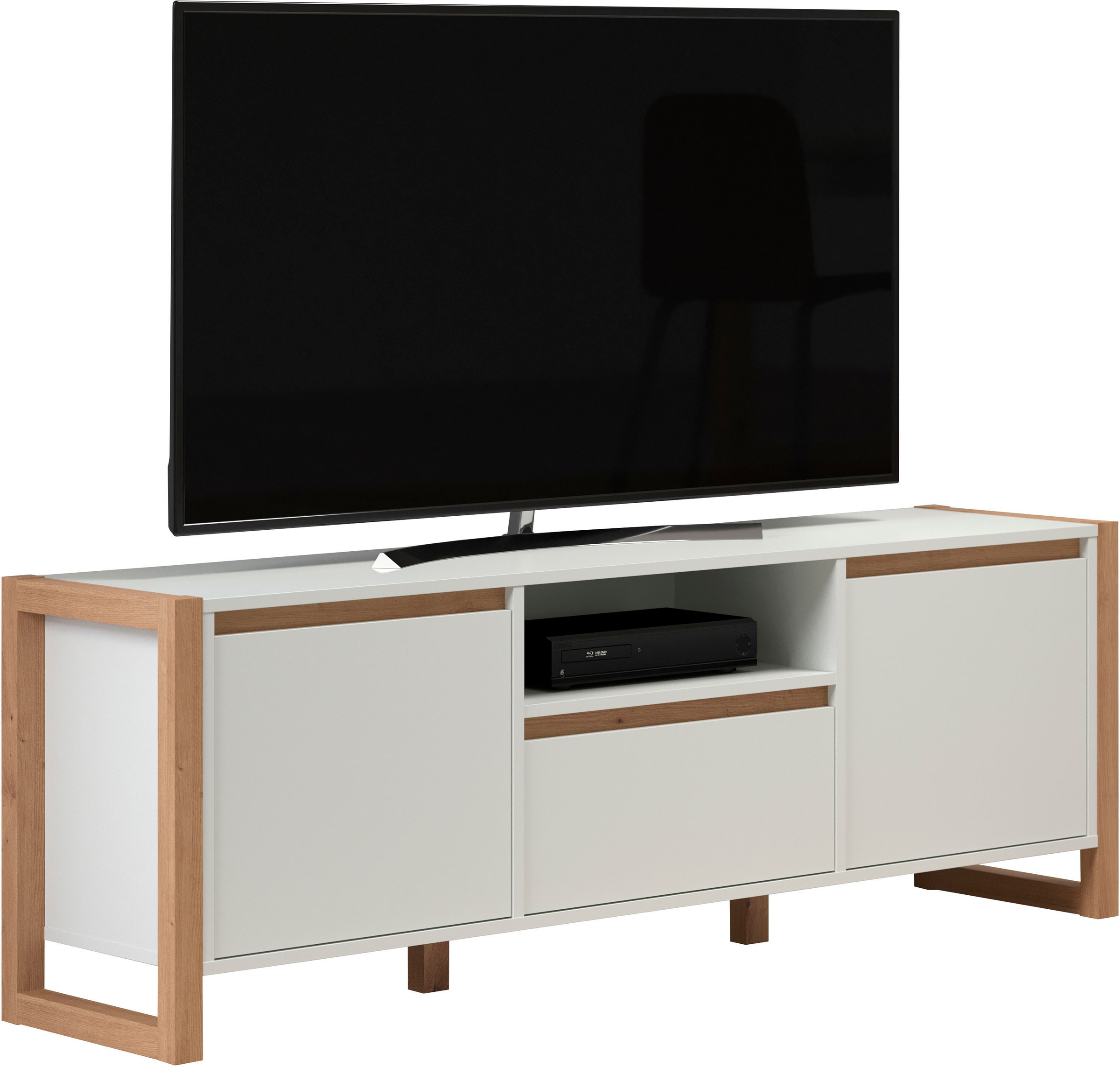 andas Lowboard »Drammen«, TV Schrank, hellbraun / weiss, matt, Breite 150 cm