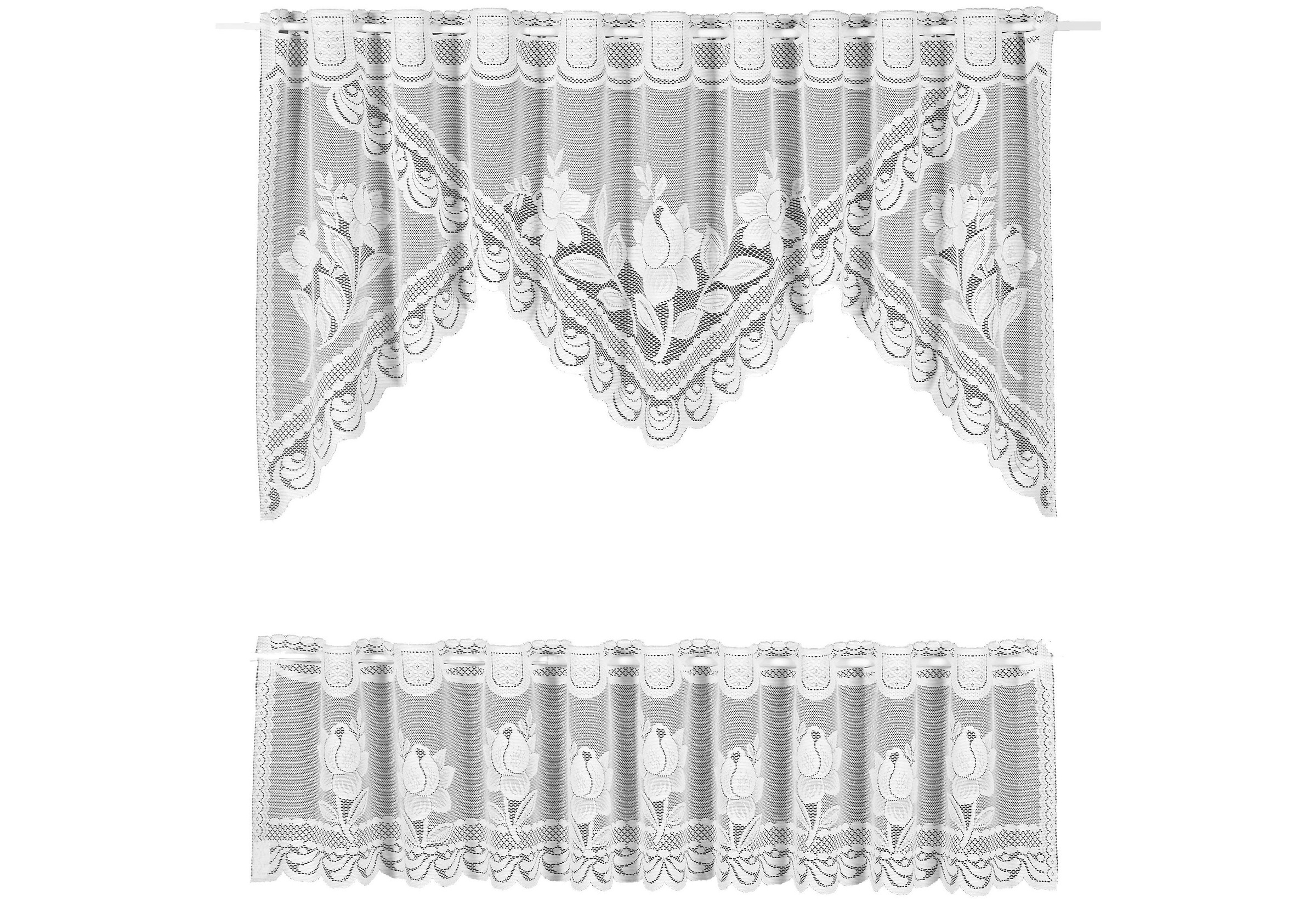 Weckbrodt Scheibengardine "Darmstadt" Stangendurchzug 2 Stk. tlg. Bistro, Jacquard, strukturiert, floral, 2teiliges Set, Gardine, Store