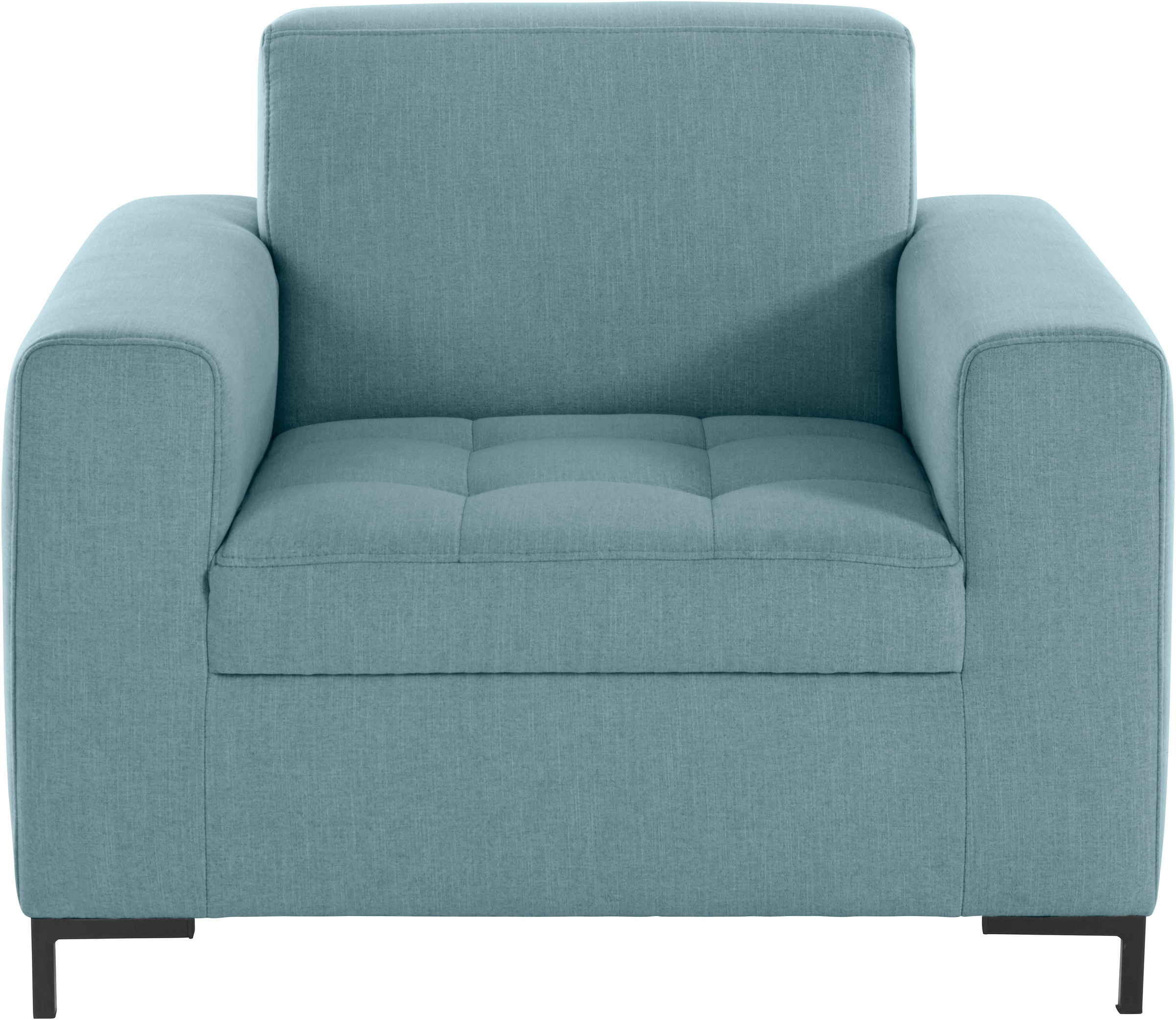 GOODproduct Sessel »Grazzo Loungesessel, moderne Sitzheftung, bequemer Einzelsessel«, hochwertige Stoffe aus recyceltem Material, Steppung im Sitzbereich