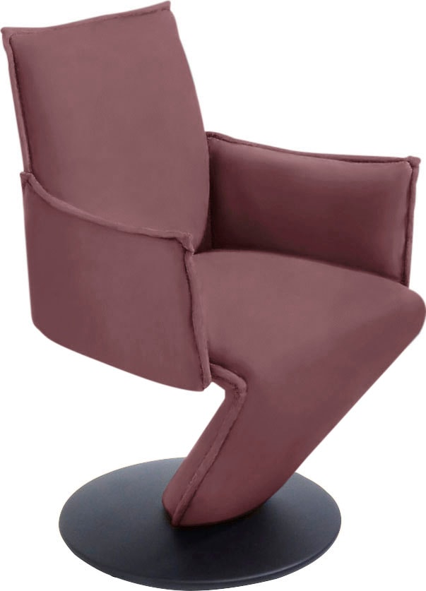 K+W Komfort & Wohnen Drehstuhl »Drive«, Leder CLOUD, Sessel mit federnder  Sitzschale, Drehteller in Metall schwarz Struktur