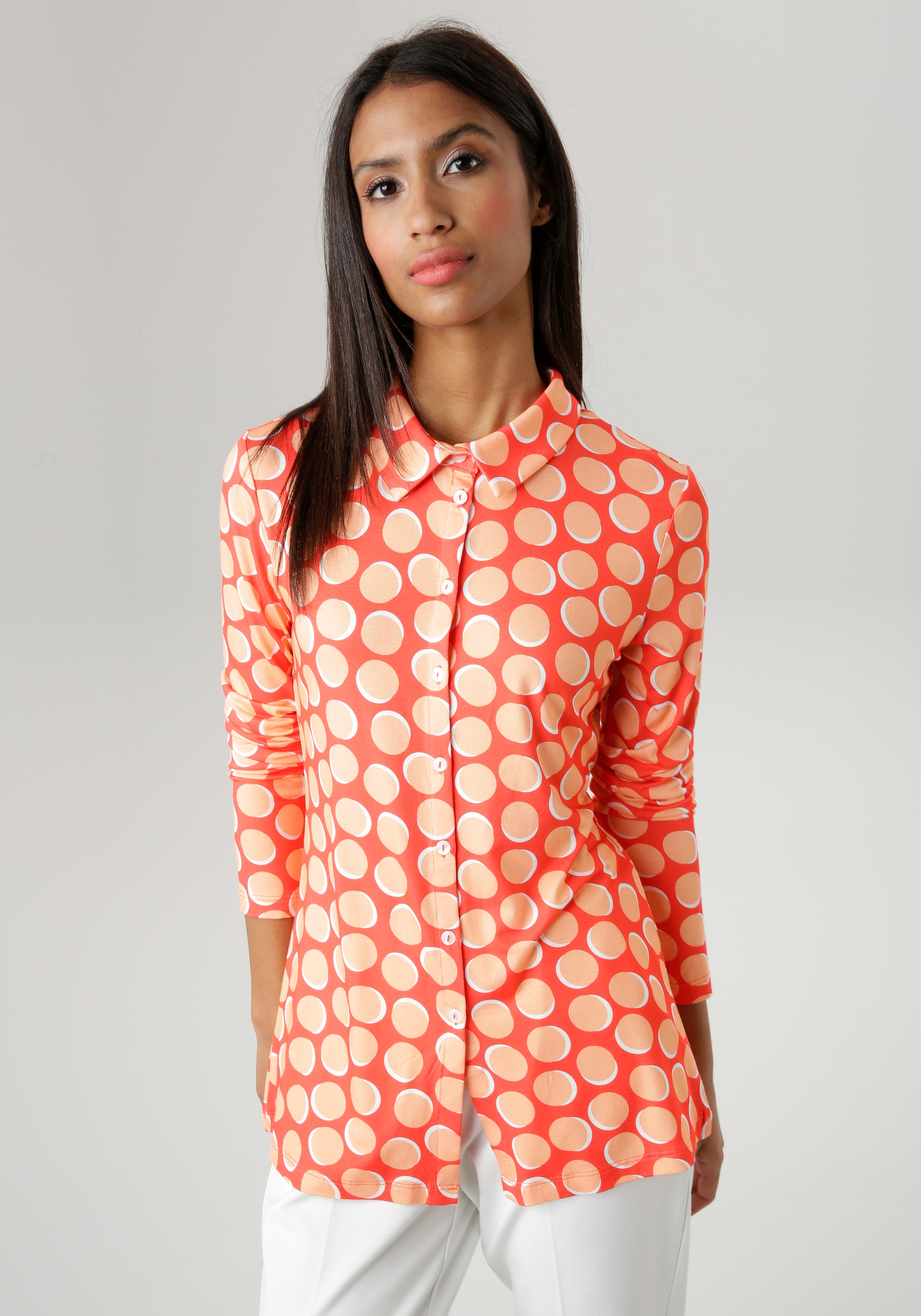 aus online SELECTED Jersey Jelmoli-Versand Aniston kaufen KOLLEKTION - Hemdbluse, | elastischem NEUE