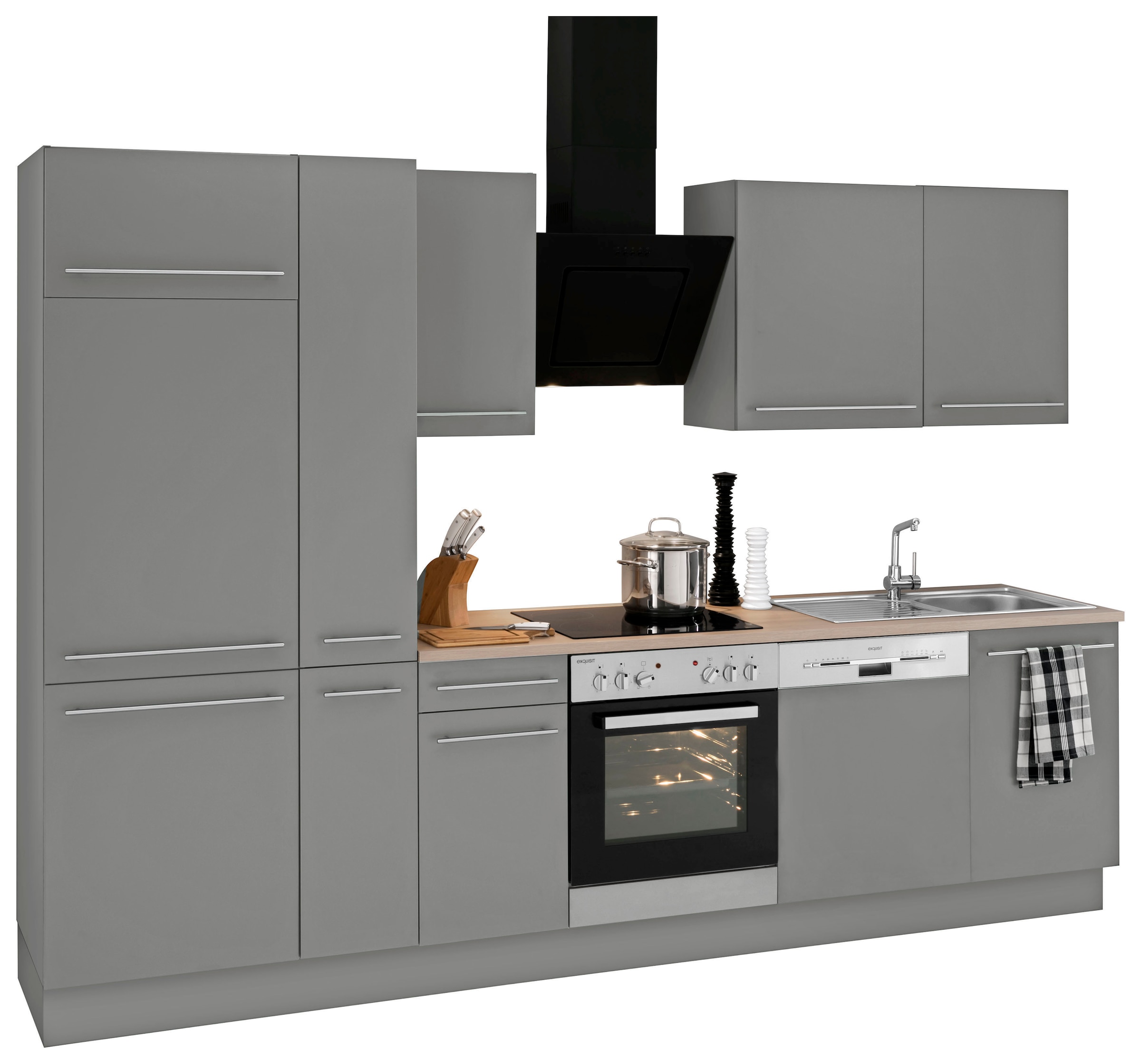 ❤ OPTIFIT Küchenzeile »Bern«, Breite 300 cm, höhenverstellbare Füsse,  gedämpfte Türen und Schubkästen bestellen im Jelmoli-Online Shop