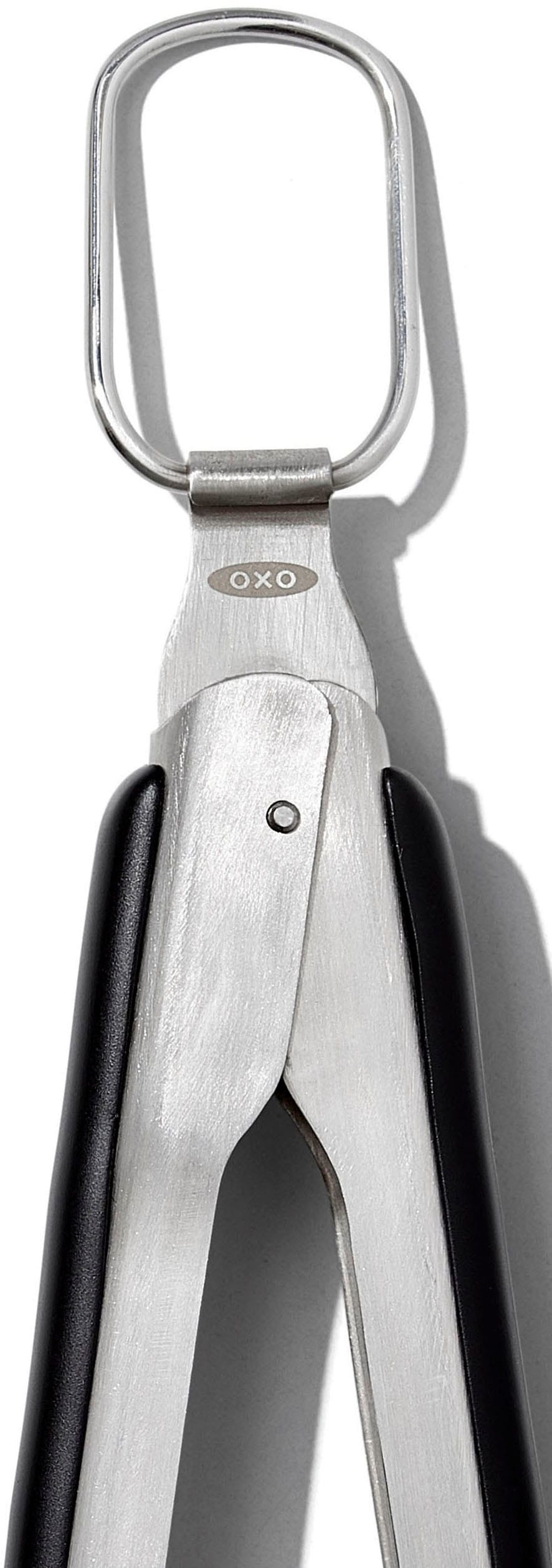 OXO Good Grips Grillzange, mit integriertem Flaschenöffner, Edelstahl