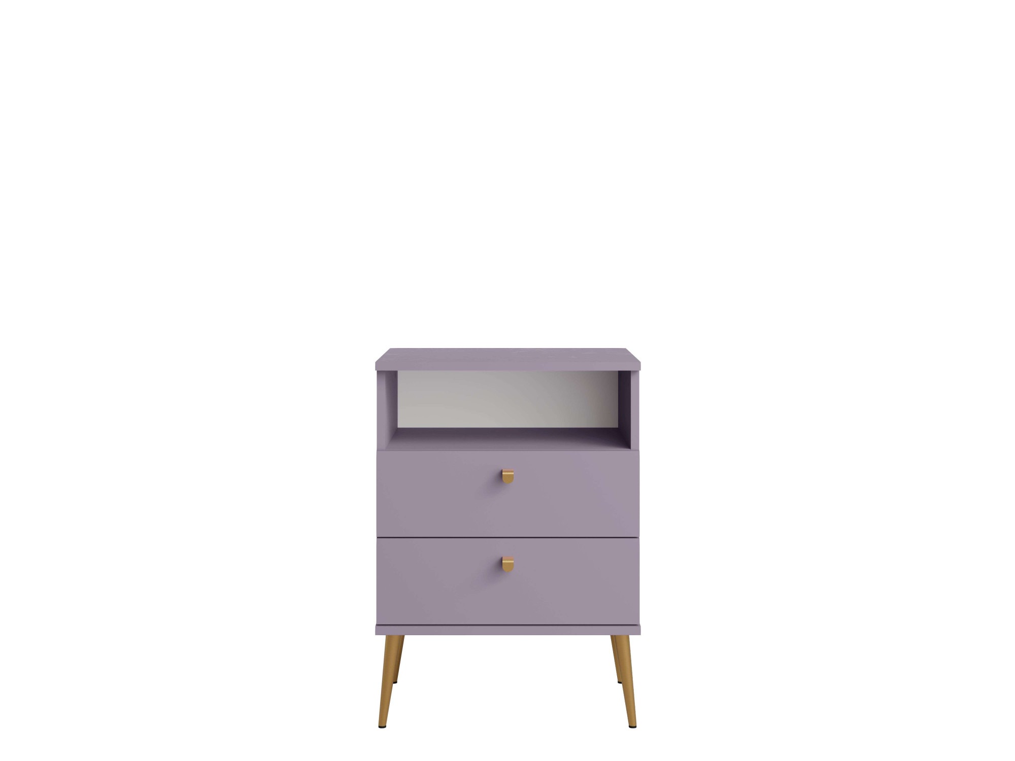 Home affaire Nachttisch »Elyria, Metallgriffe, FSC-zertifizierter Holzwerkstoff«, (Nachtkommode B/T/H 50/34/69cm), mit 2 Schubladen, 1 offenes Fach, viele Farben mit goldfarbenfb. Details